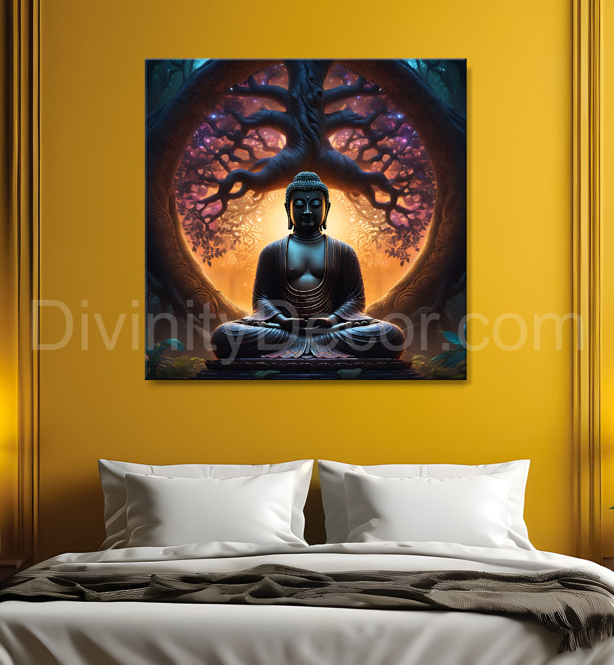 Dark buddha painting 24x24 inch Buddha-S-9