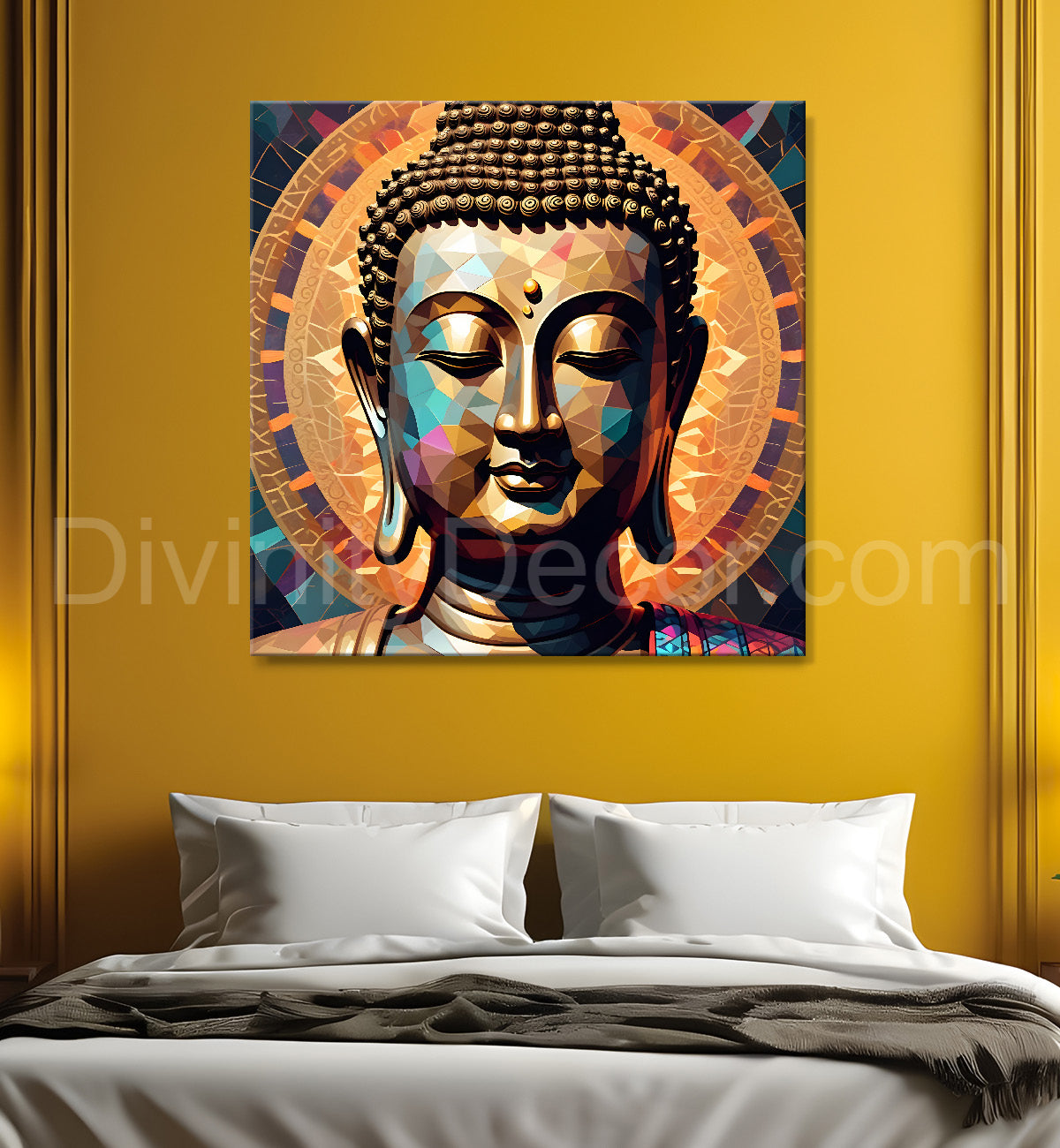 Golden Buddha Painting 24x24 inch Buddha-S-24