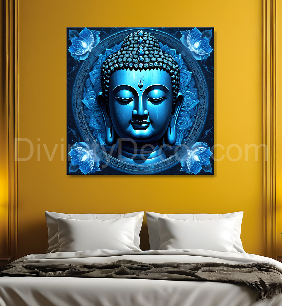 Dark blue Buddha painting 24x24 inch Buddha-S-57