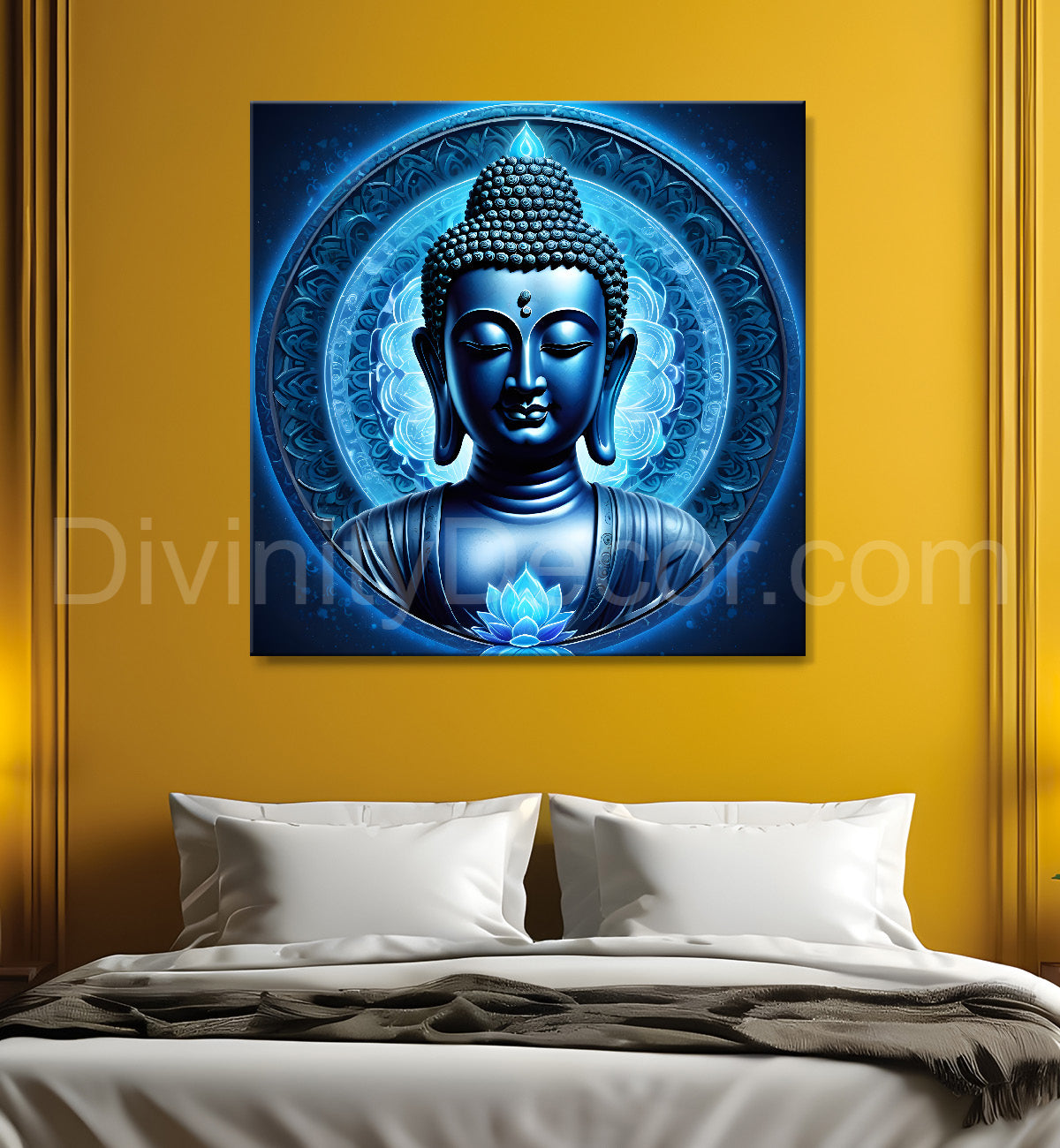 Dark blue Buddha painting 24x24 inch Buddha-S-58