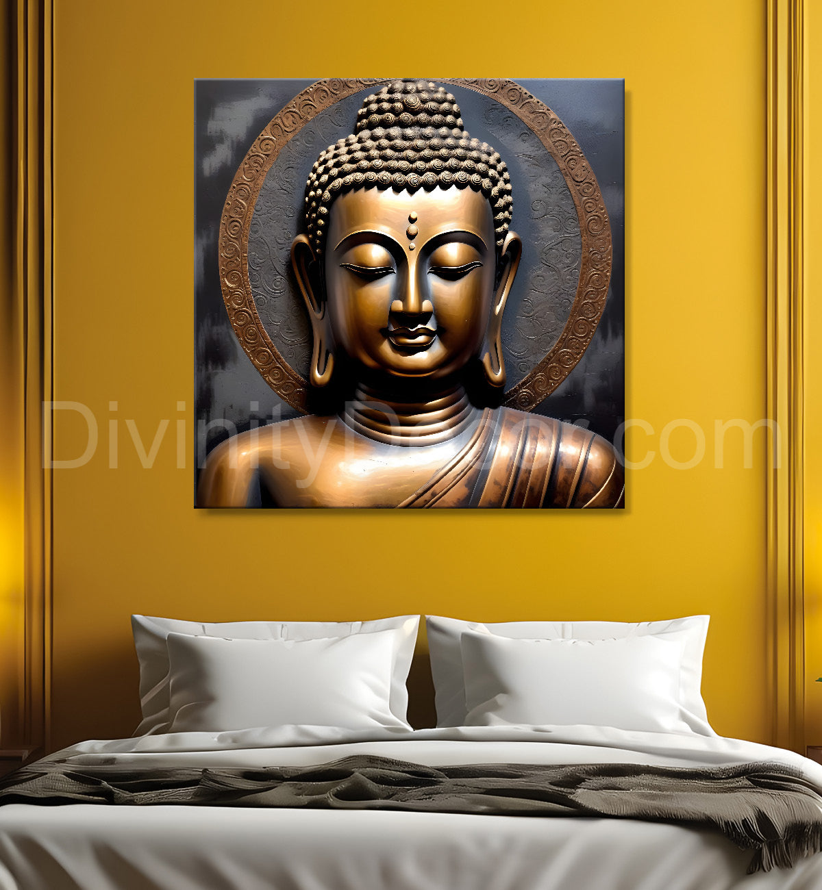 Buddha painting with lotus flower 24x24 inch Buddha-S-93
