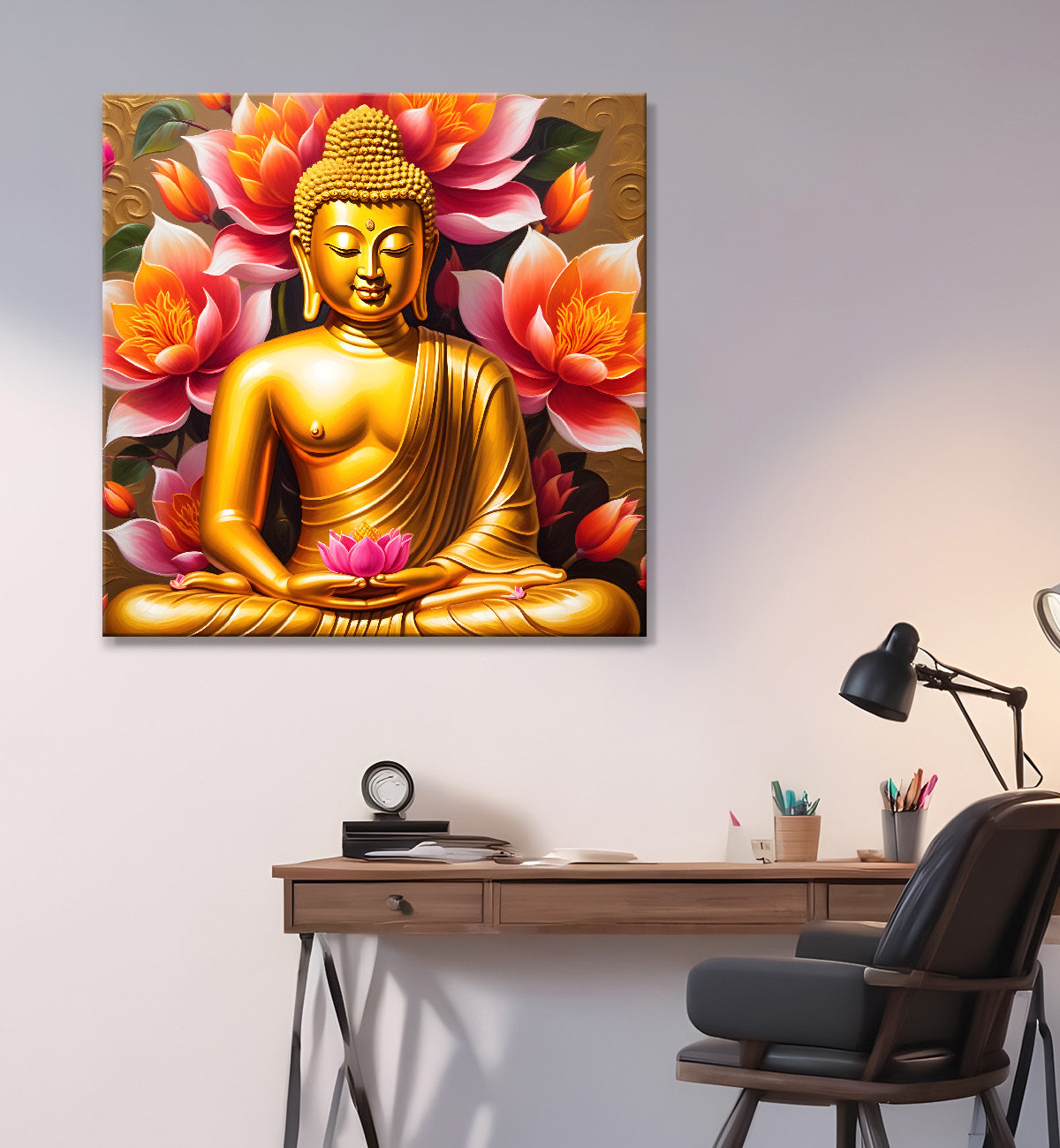 Golden Buddha Painting texturd painting 24x24 inch Buddha-S-1