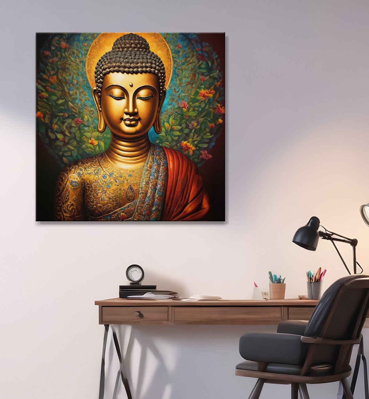 Golden Buddha Painting texturd painting 24x24 inch Buddha-S-3