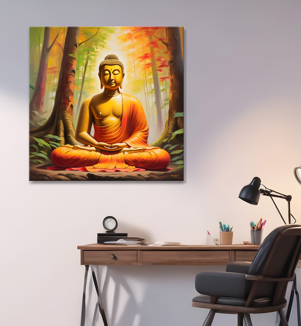 Buddha Meditation tree painting 24x24 inch Buddha-S-7