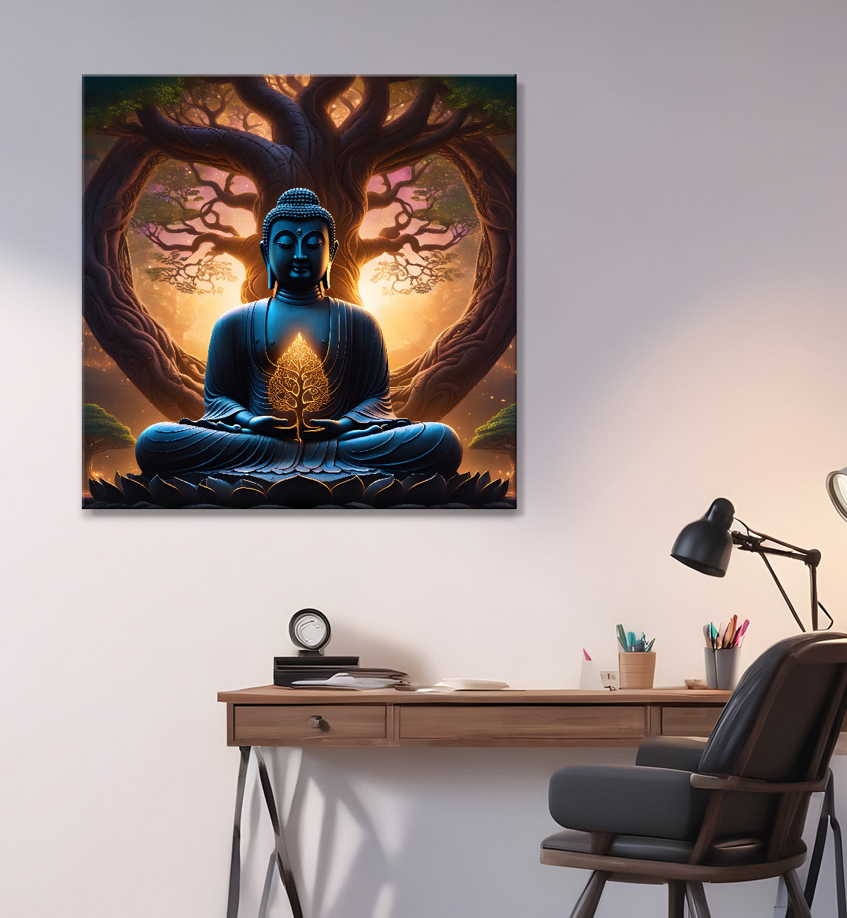 Dark buddha painting 24x24 inch Buddha-S-8