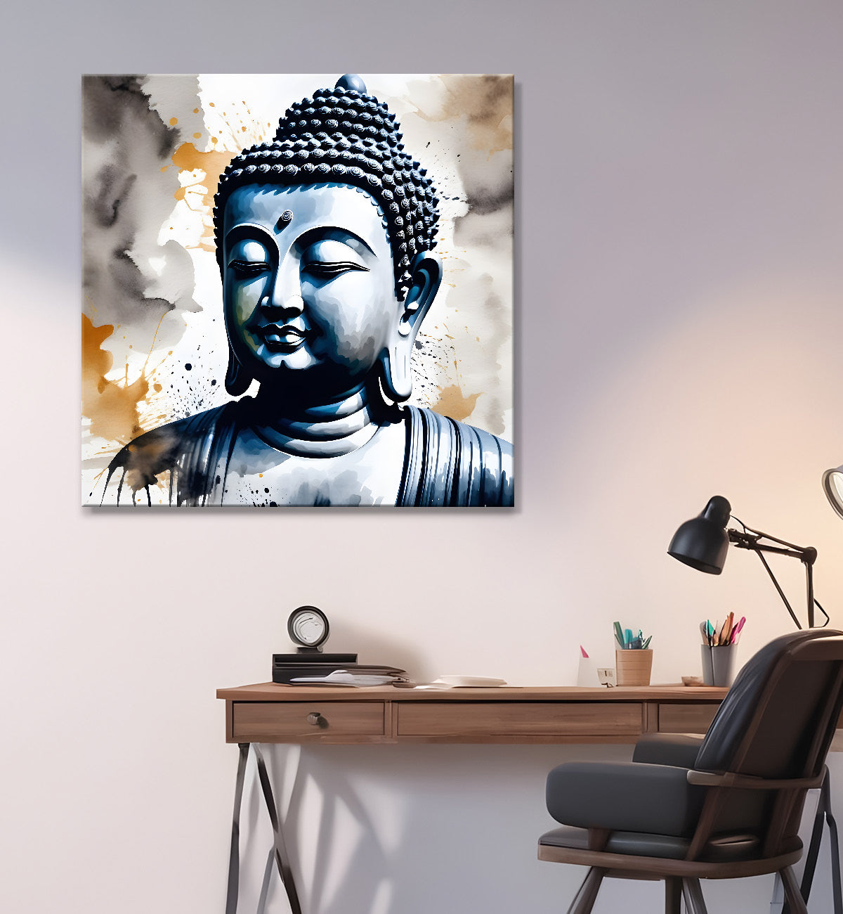 Water color buddha painting 24x24 inch Buddha-S-10