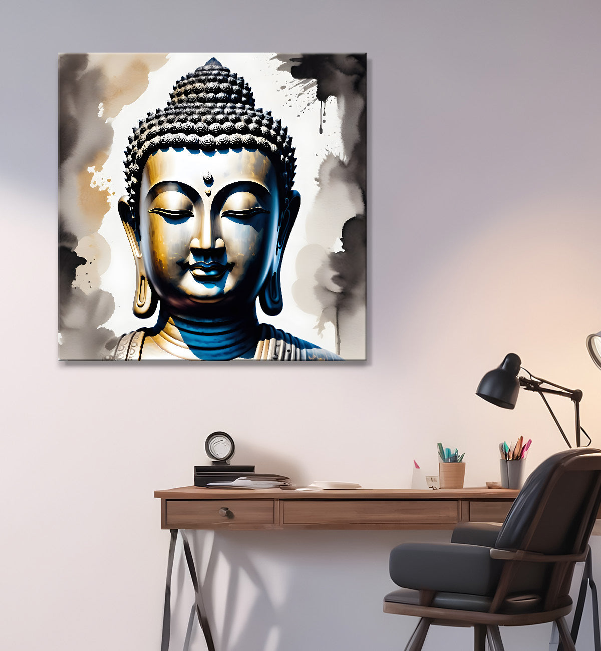 Water color buddha painting 24x24 inch Buddha-S-11