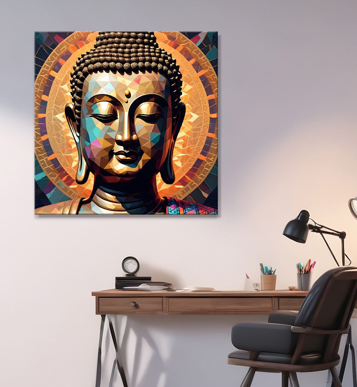 Golden Buddha Painting 24x24 inch Buddha-S-24