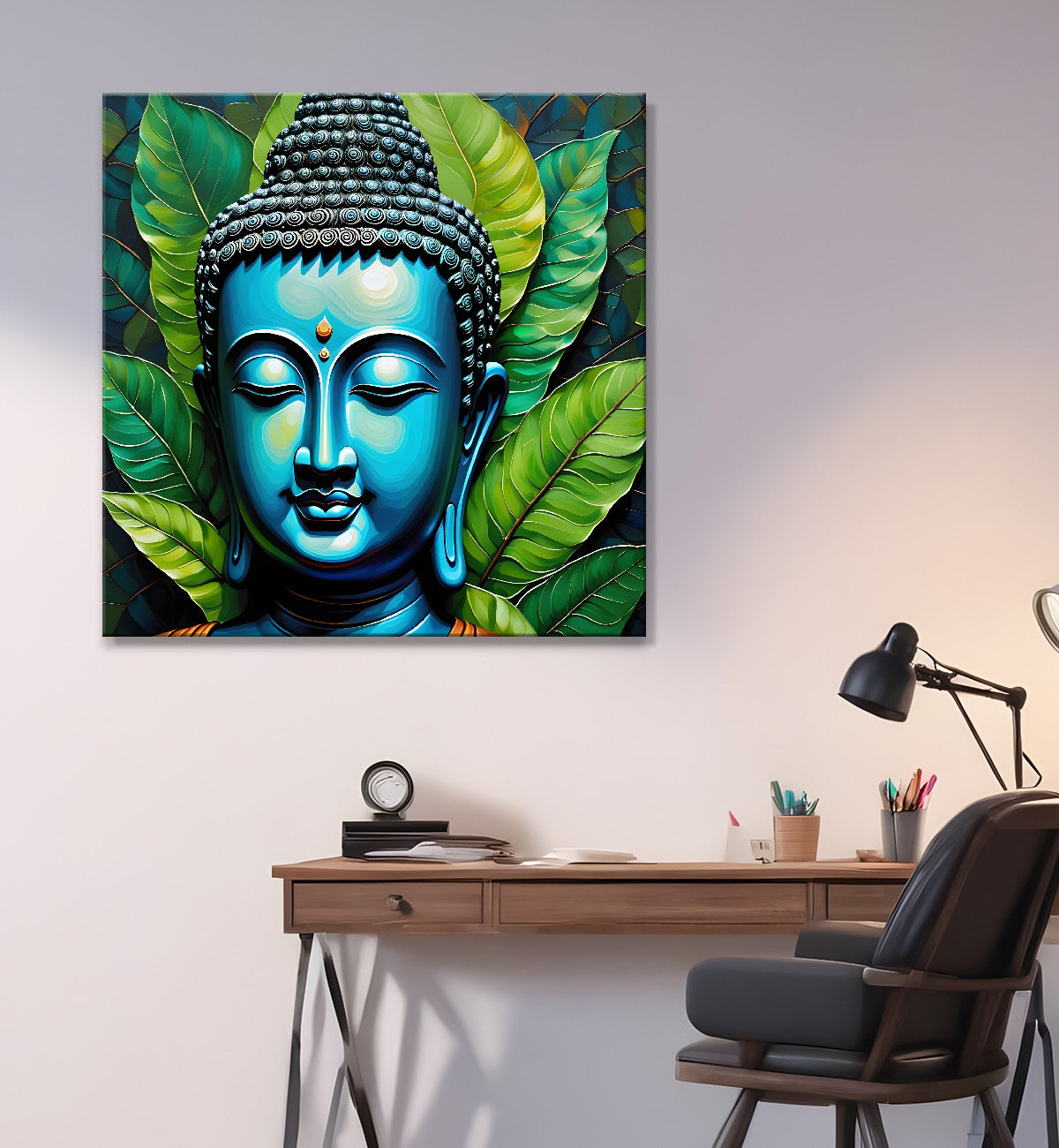 Golden Buddha Painting with textured color 24x24 inch Buddha-S-44