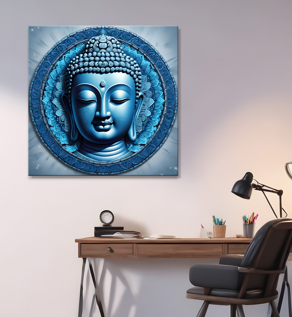 Dark blue Buddha painting 24x24 inch Buddha-S-59