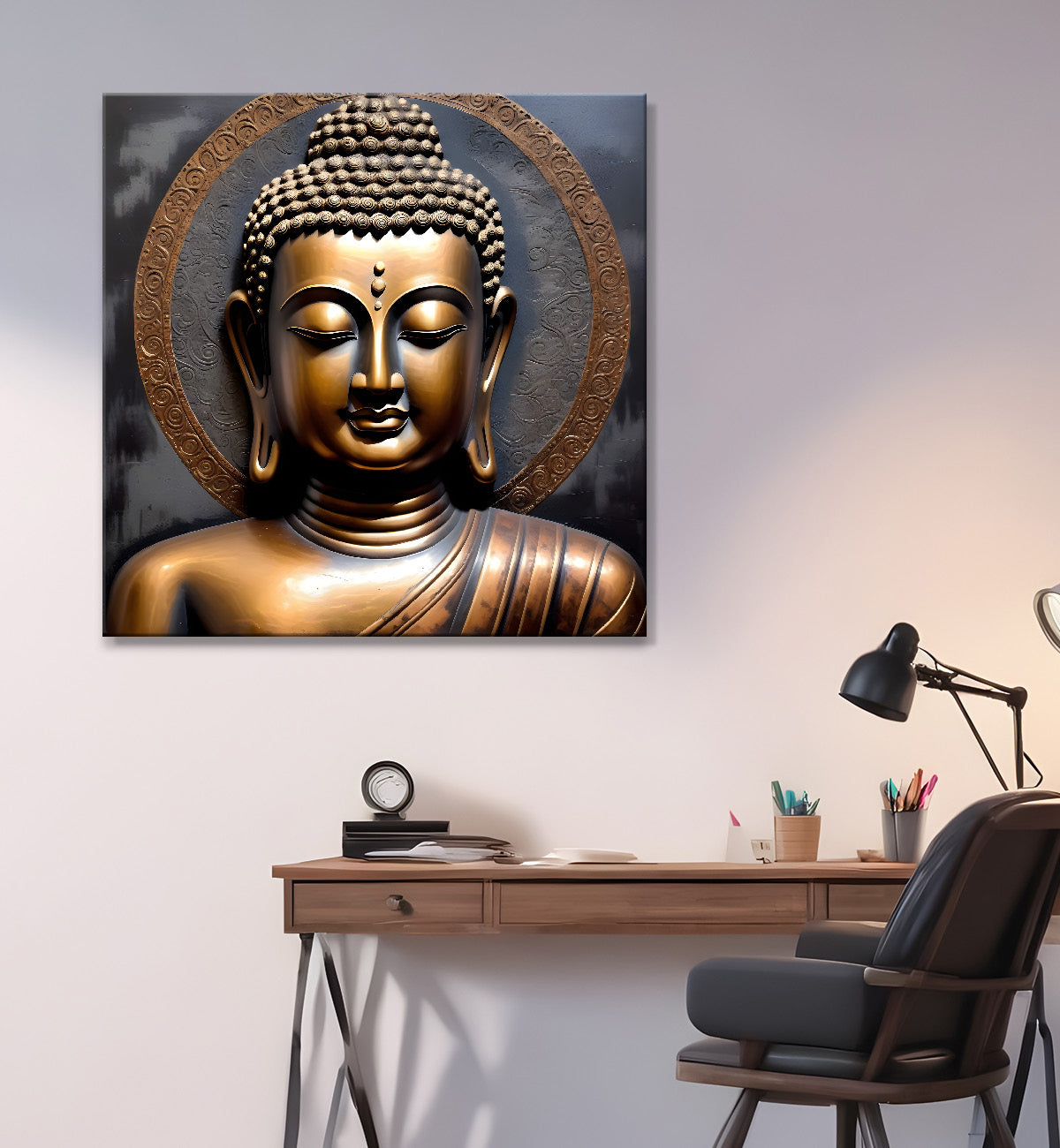Buddha painting with lotus flower 24x24 inch Buddha-S-93