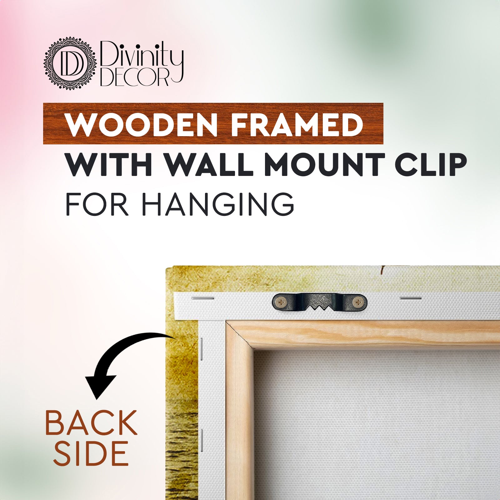 Golden buddha with green leaf background painting Canvas Wall Painting - Buddha-84