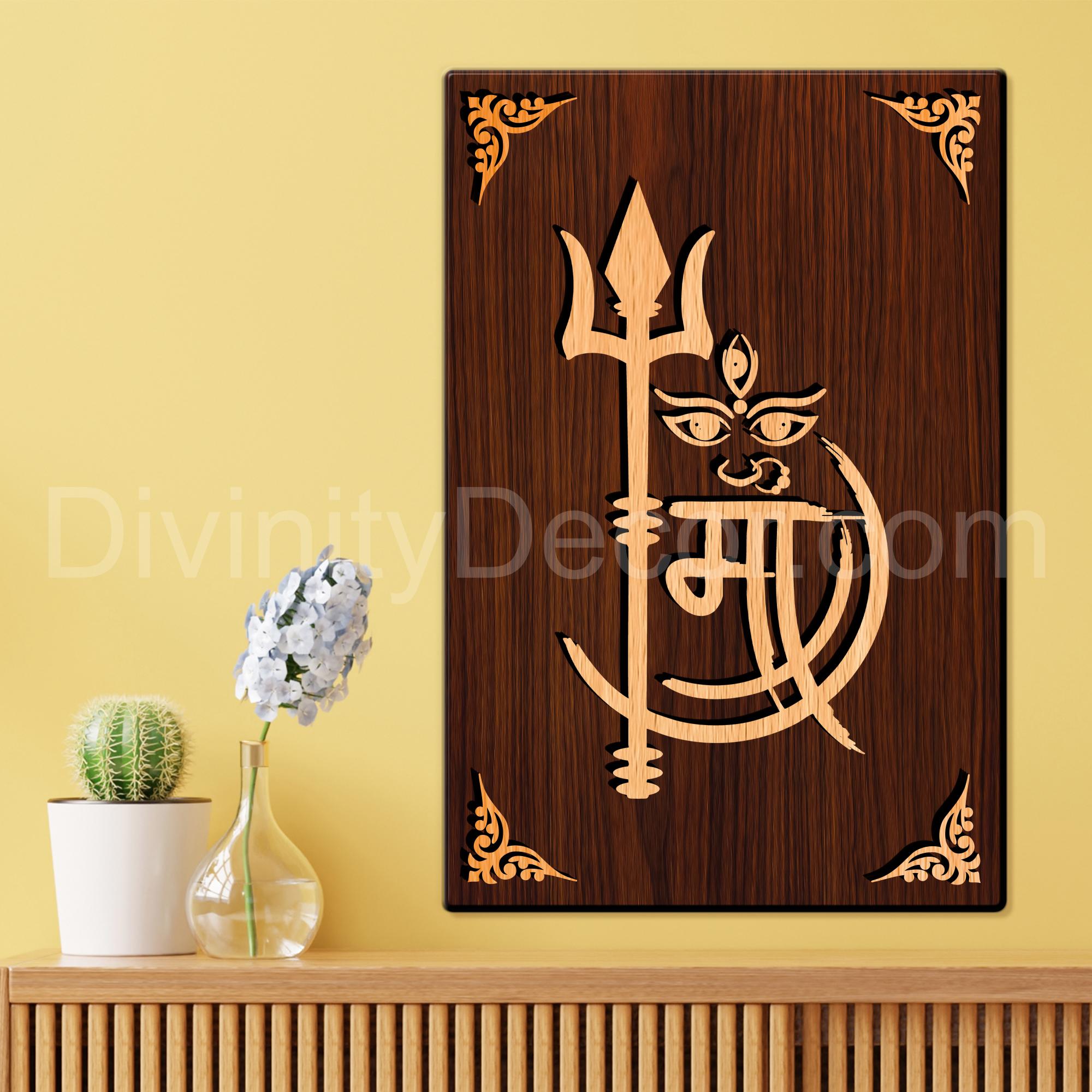 Kali MAA For Gifting and Home Decor Wooden Wall Decor, Wall Hanging - 115