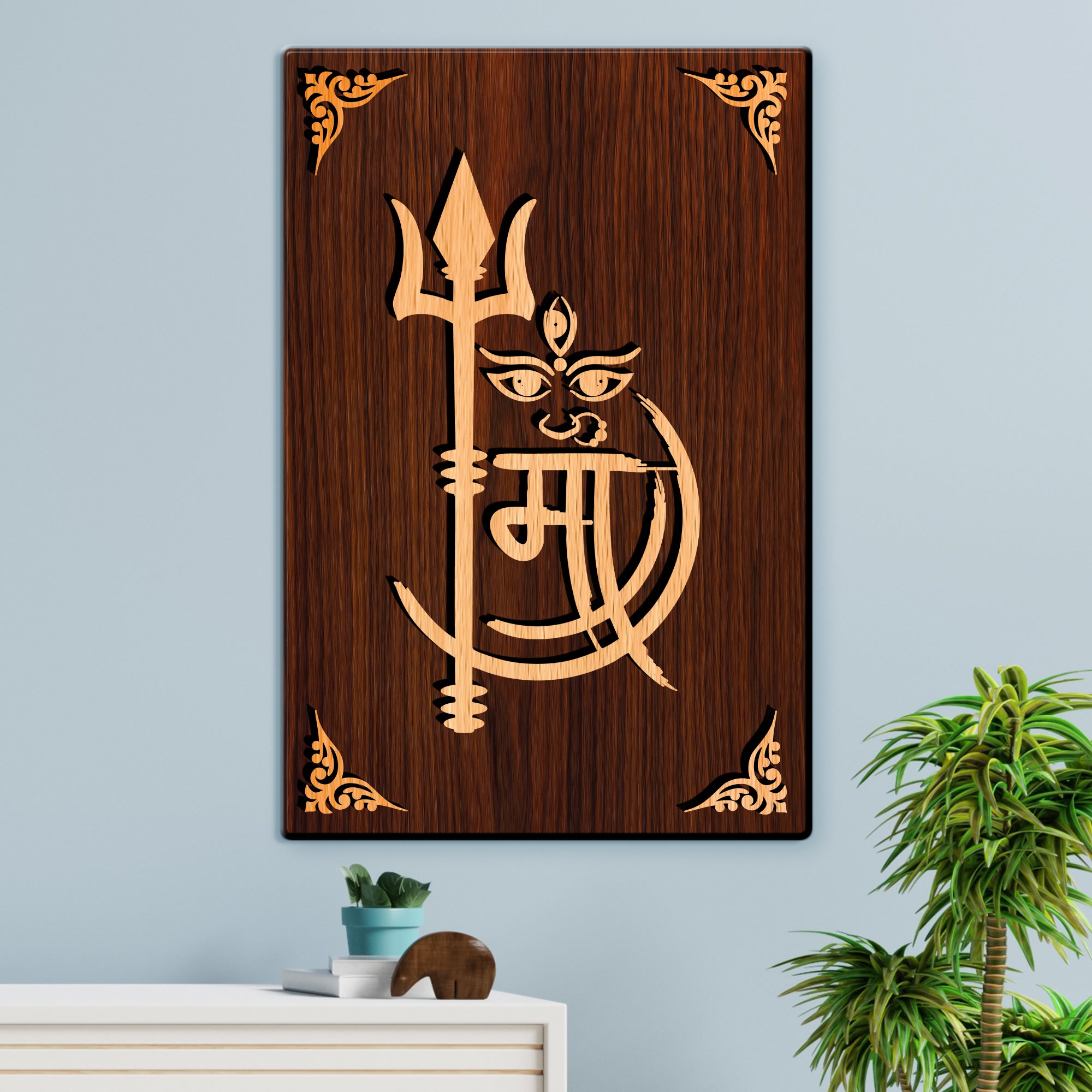 Kali MAA For Gifting and Home Decor Wooden Wall Decor, Wall Hanging - 115