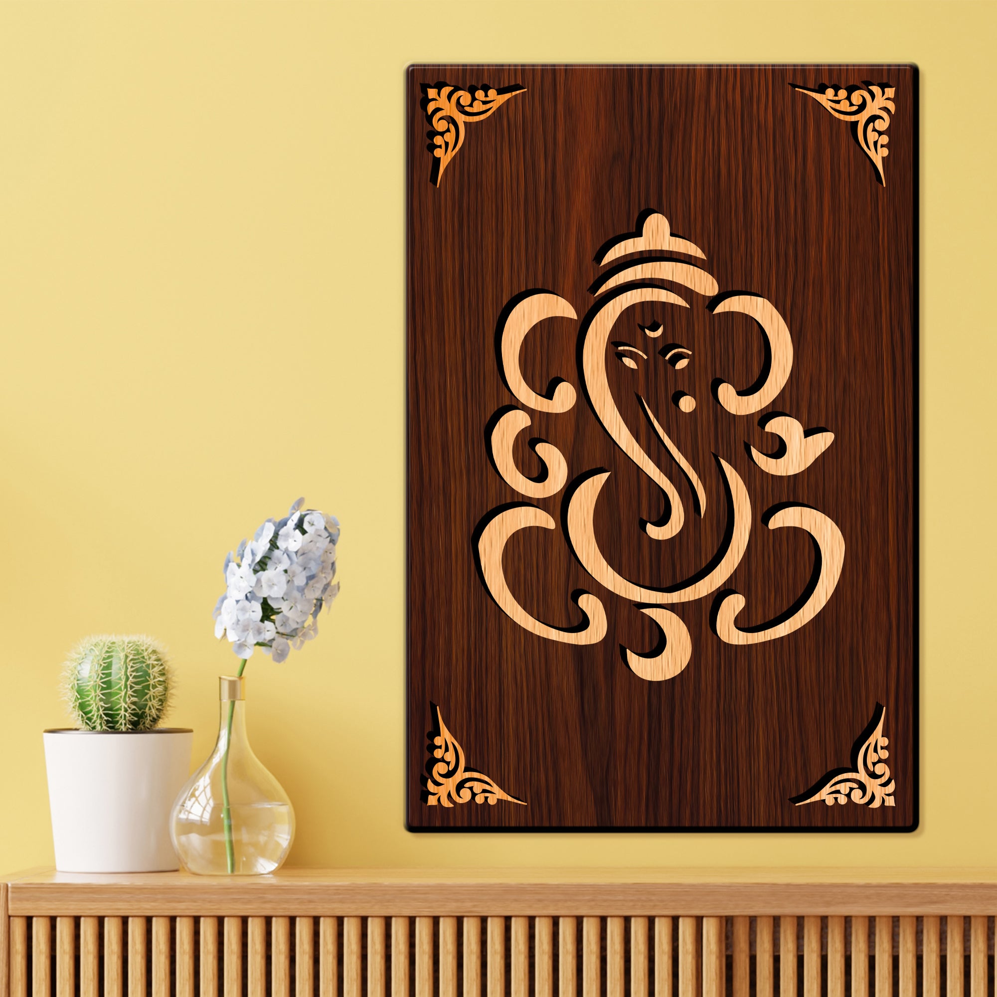 Shree Ganesh For Gifting and Home Decor Wooden Wall Decor, Wall Hanging - 133