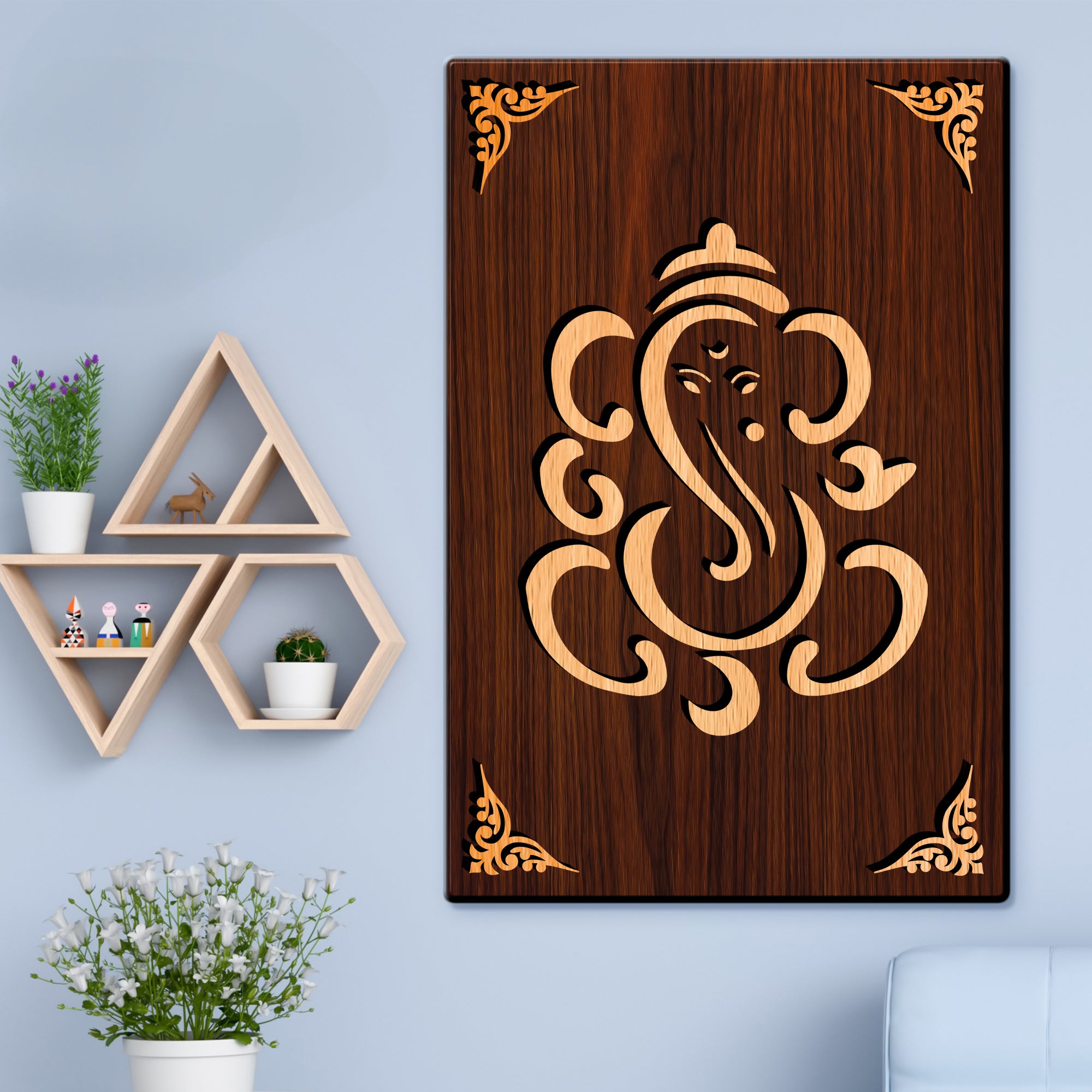 Shree Ganesh For Gifting and Home Decor Wooden Wall Decor, Wall Hanging - 133