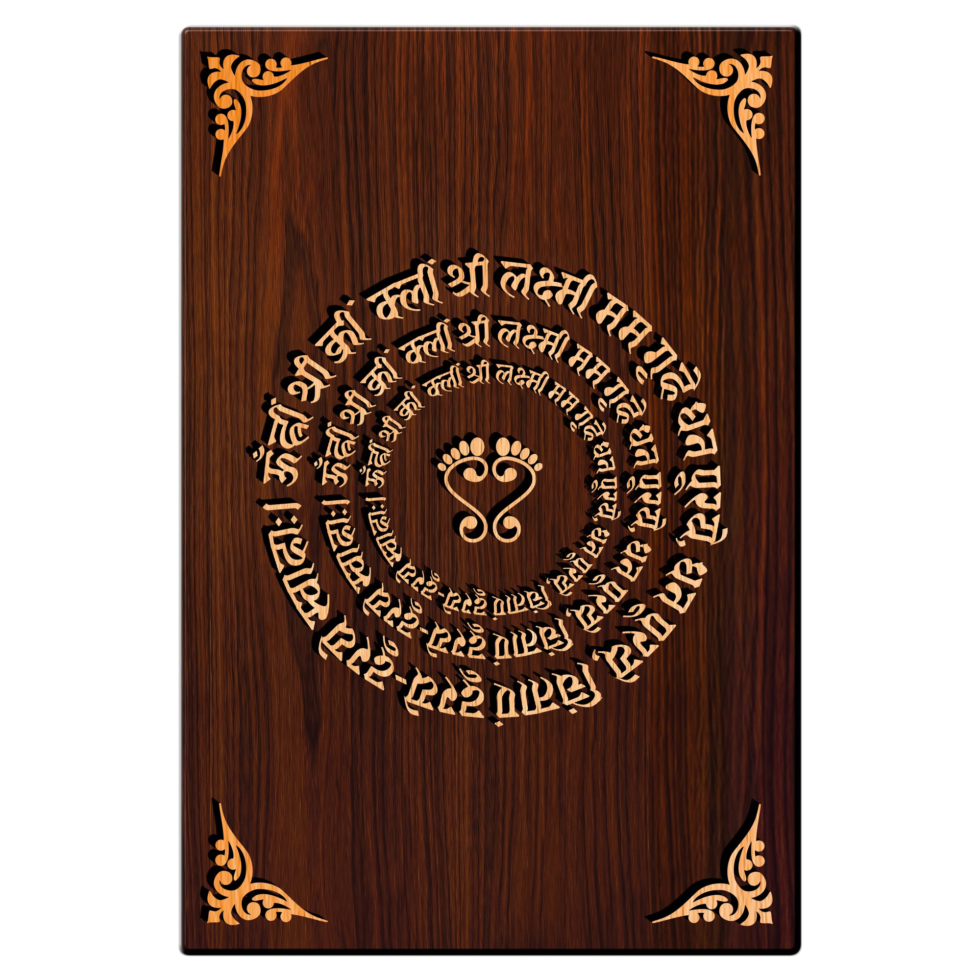 Om Shree Laxami Mantra For Gifting and Home Decor Wooden Wall Decor, Wall Hanging - 141
