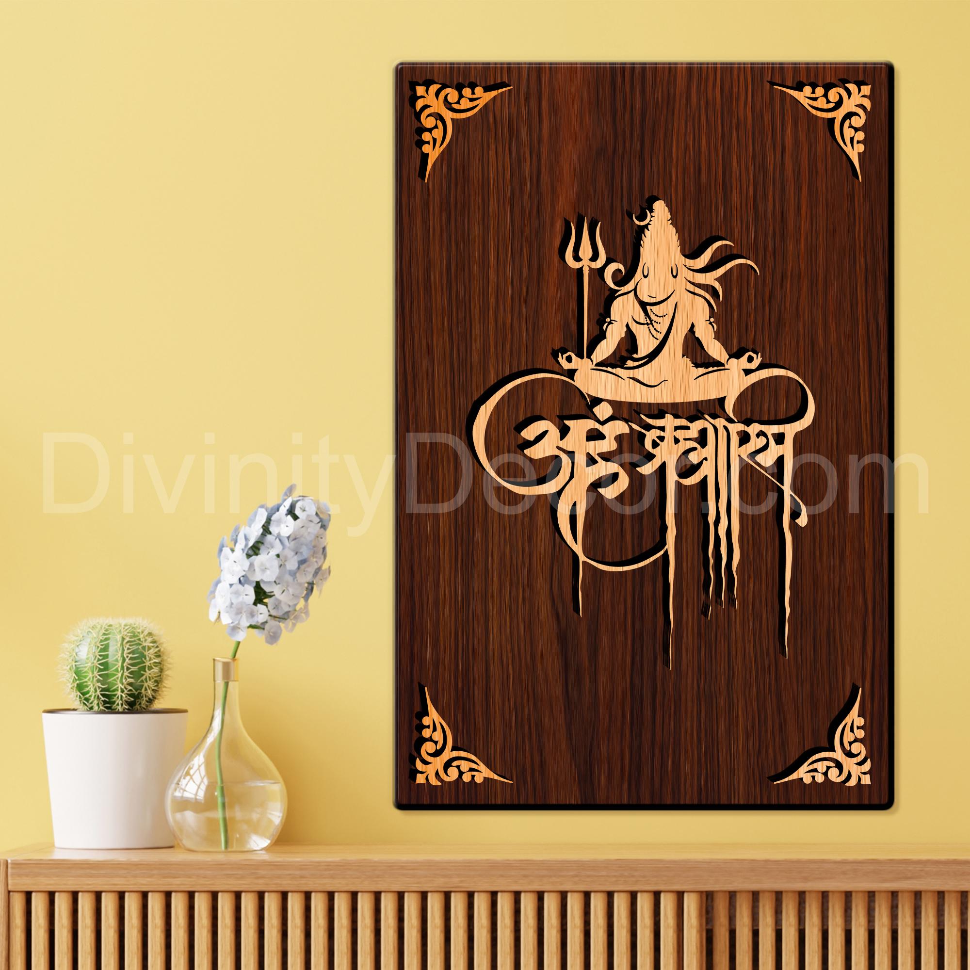 Mahadev For Gifting and Home Decor Wooden Wall Decor, Wall Hanging - 163