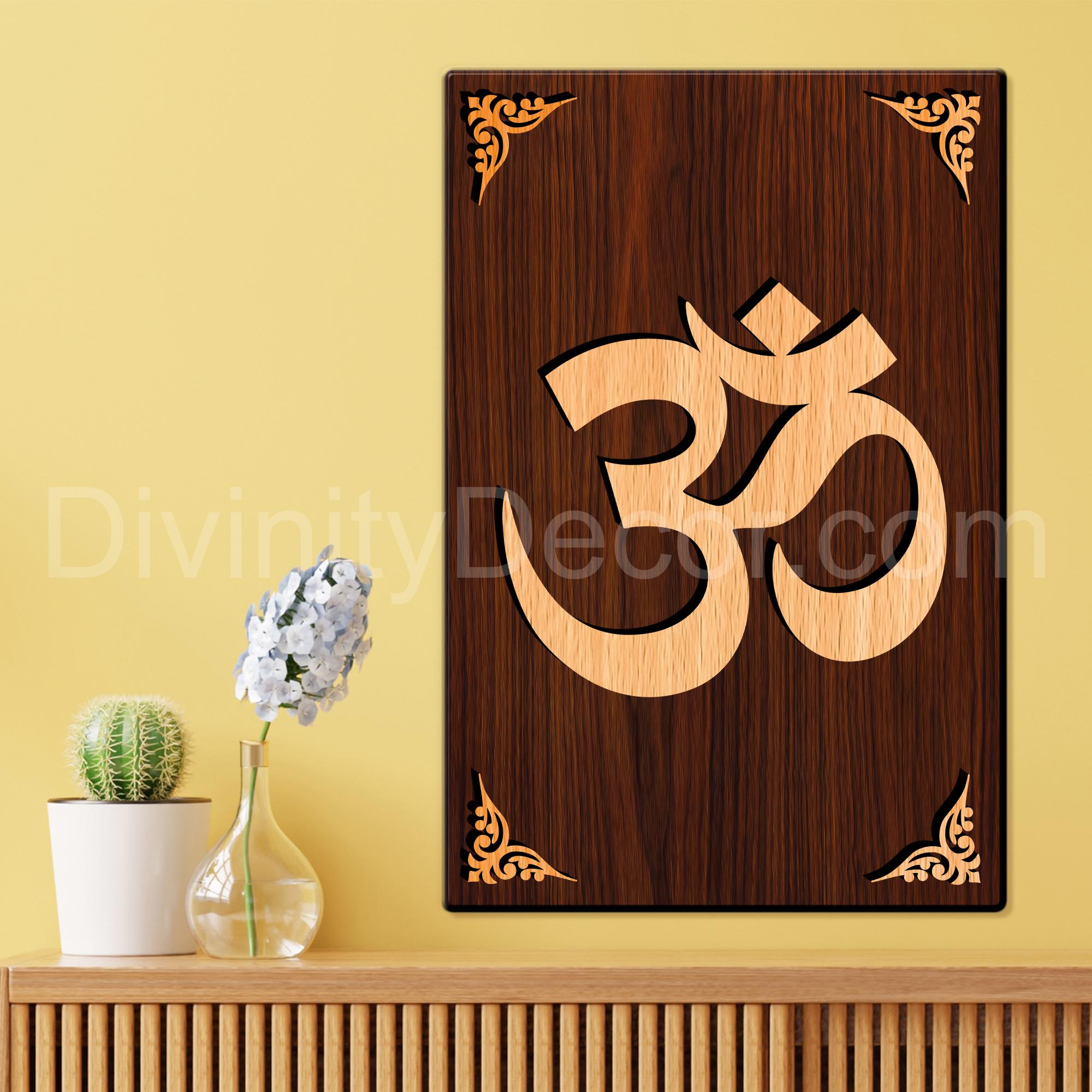 OM For Gifting and Home Decor Wooden Wall Decor, Wall Hanging- 16