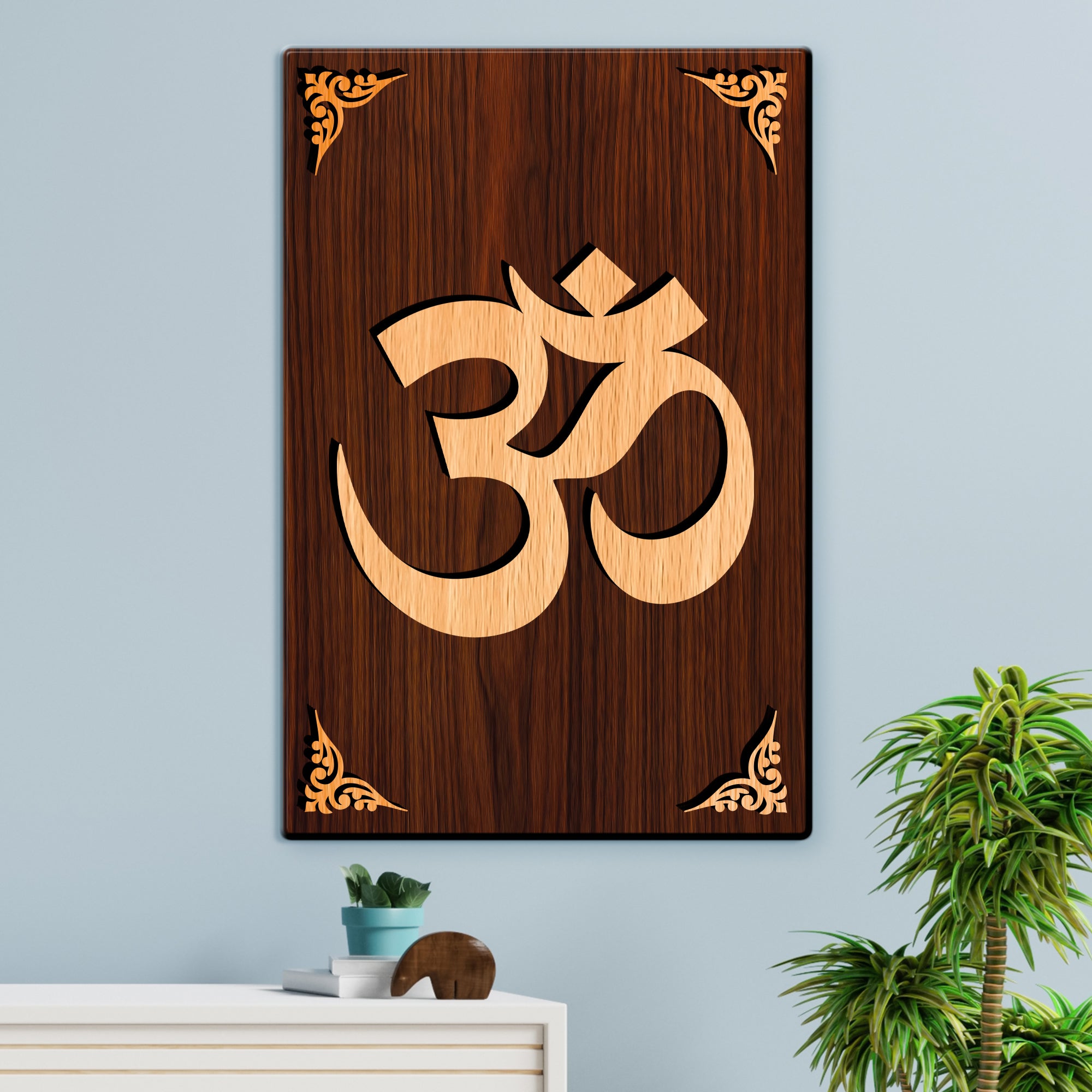 OM For Gifting and Home Decor Wooden Wall Decor, Wall Hanging- 16