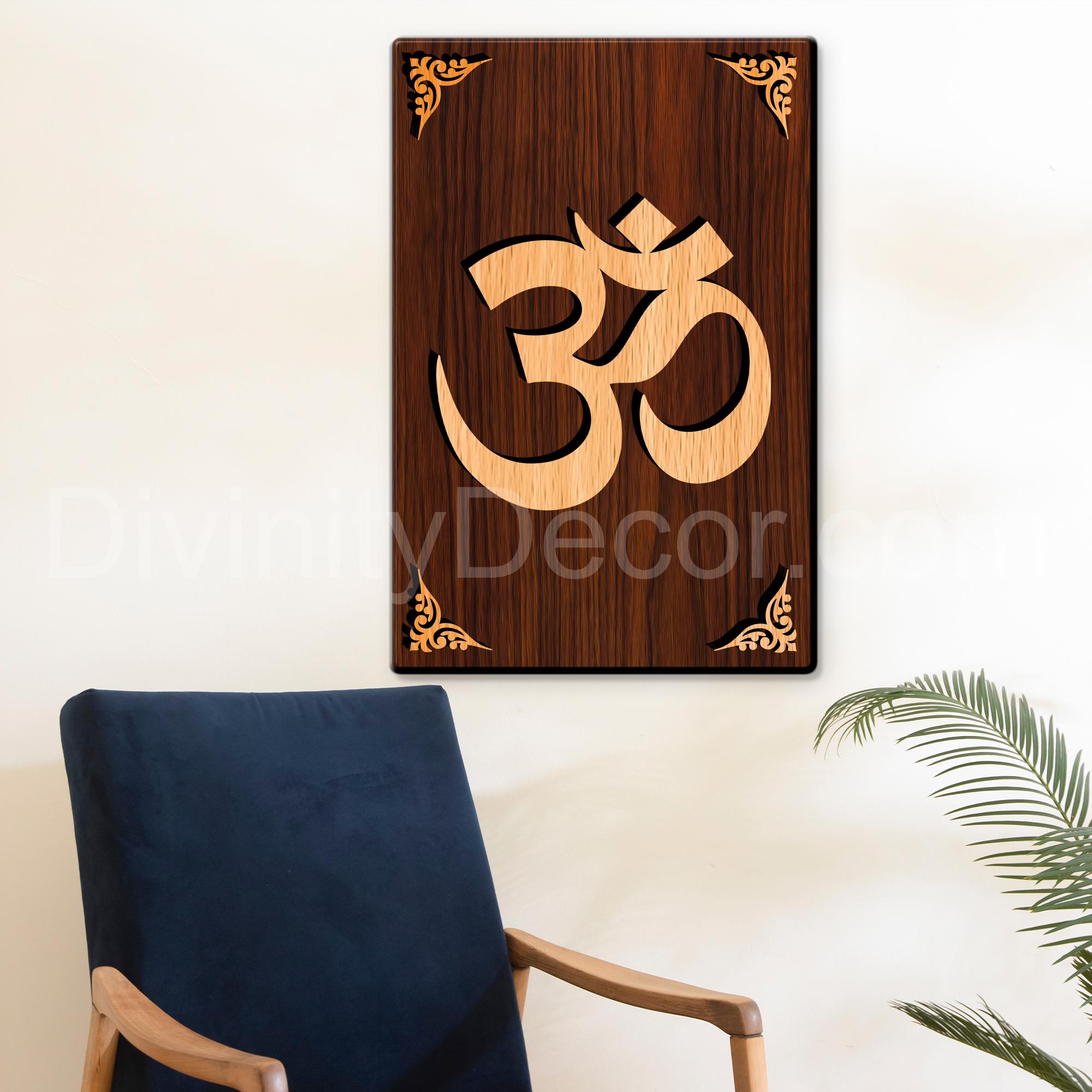 OM For Gifting and Home Decor Wooden Wall Decor, Wall Hanging- 16