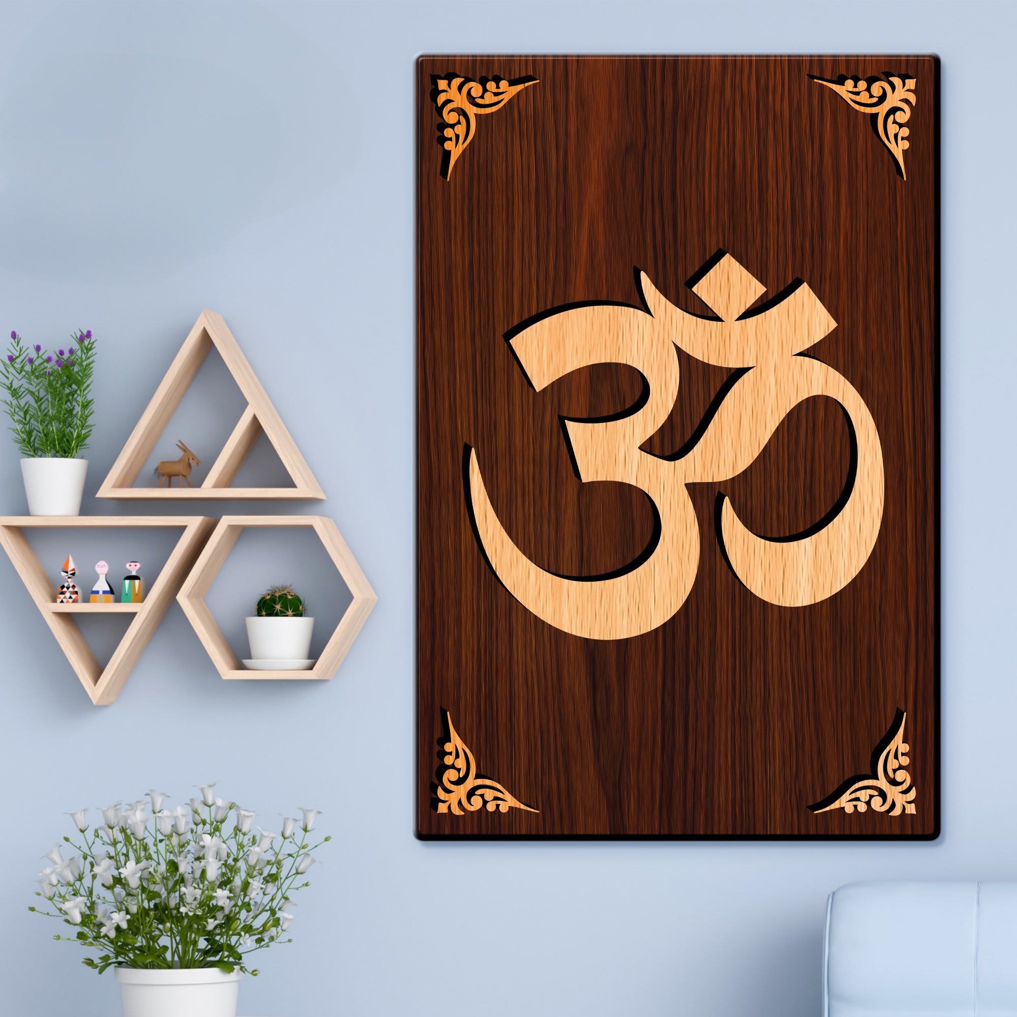 OM For Gifting and Home Decor Wooden Wall Decor, Wall Hanging- 16