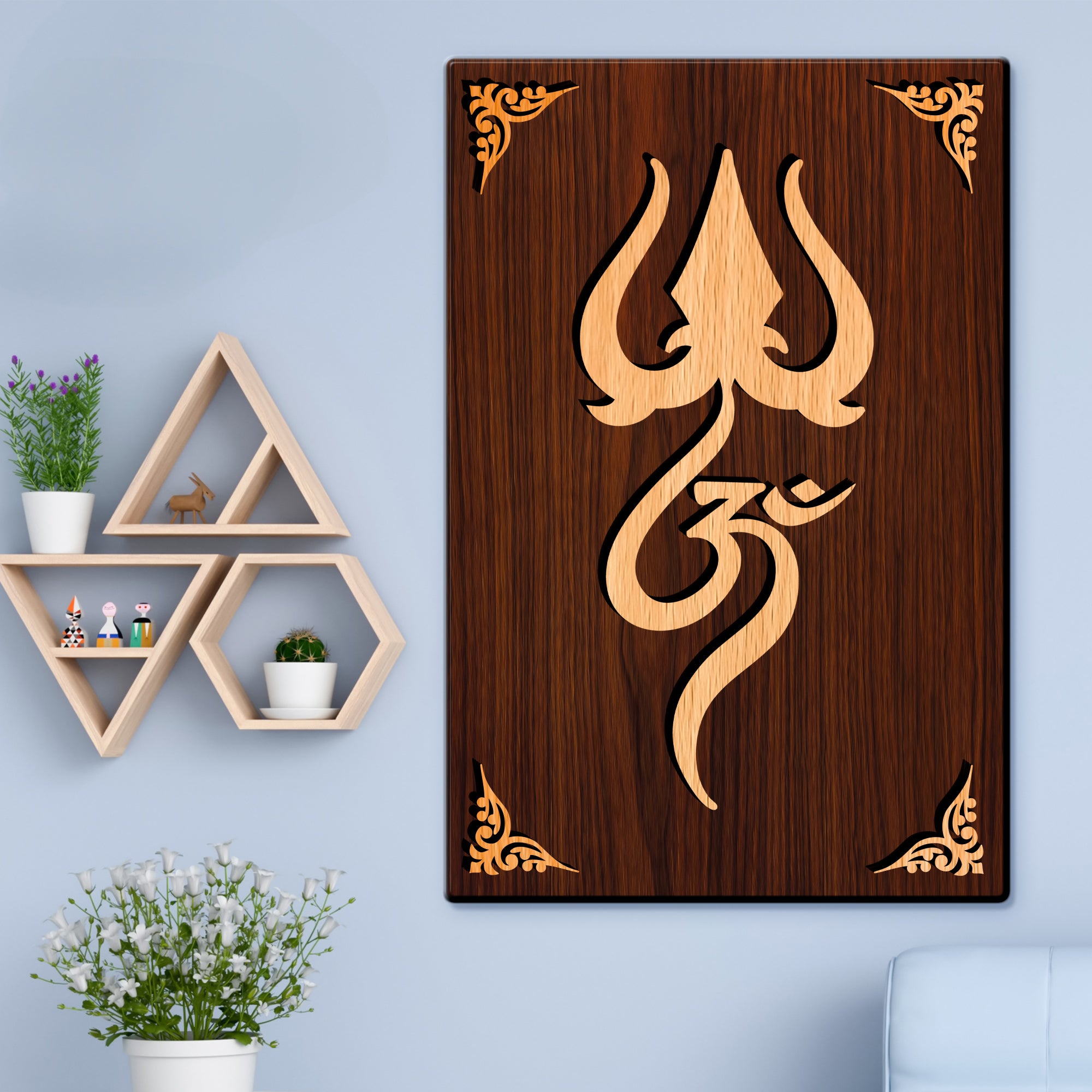 OM For Gifting and Home Decor Wooden Wall Decor, Wall Hanging - 28