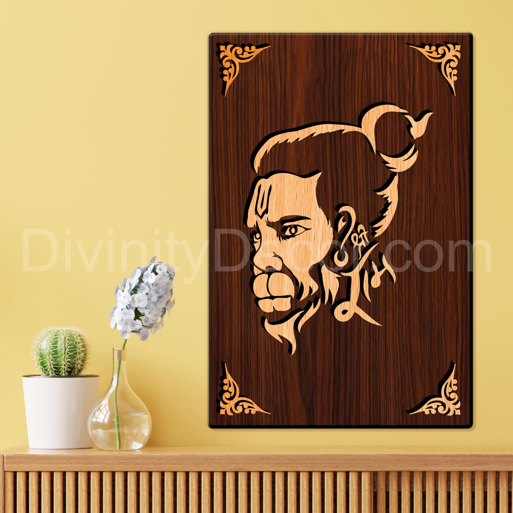 Hanuman ji For Gifting and Home Decor Wooden Wall Decor, Wall Hanging - 85