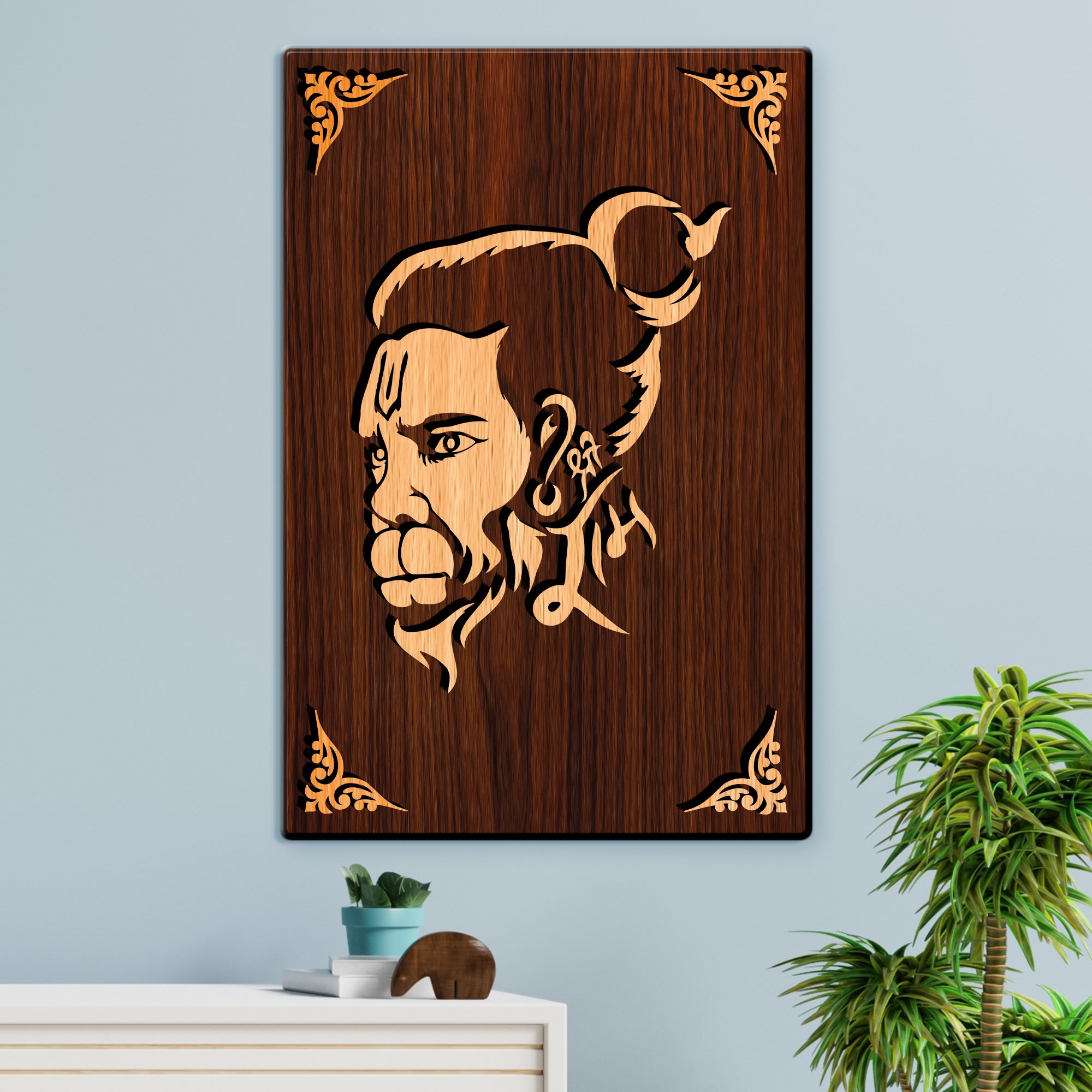 Hanuman ji For Gifting and Home Decor Wooden Wall Decor, Wall Hanging - 85