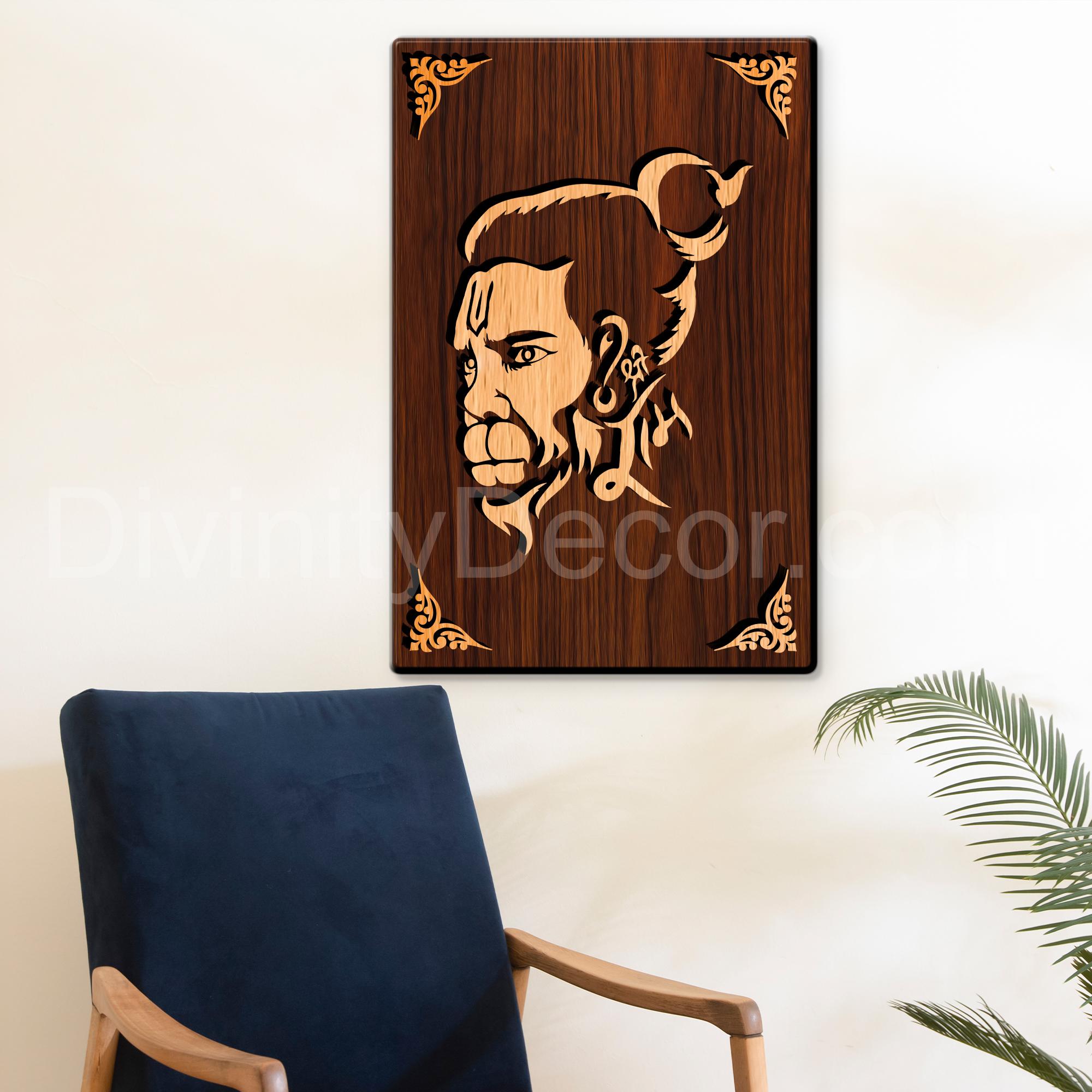 Hanuman ji For Gifting and Home Decor Wooden Wall Decor, Wall Hanging - 85