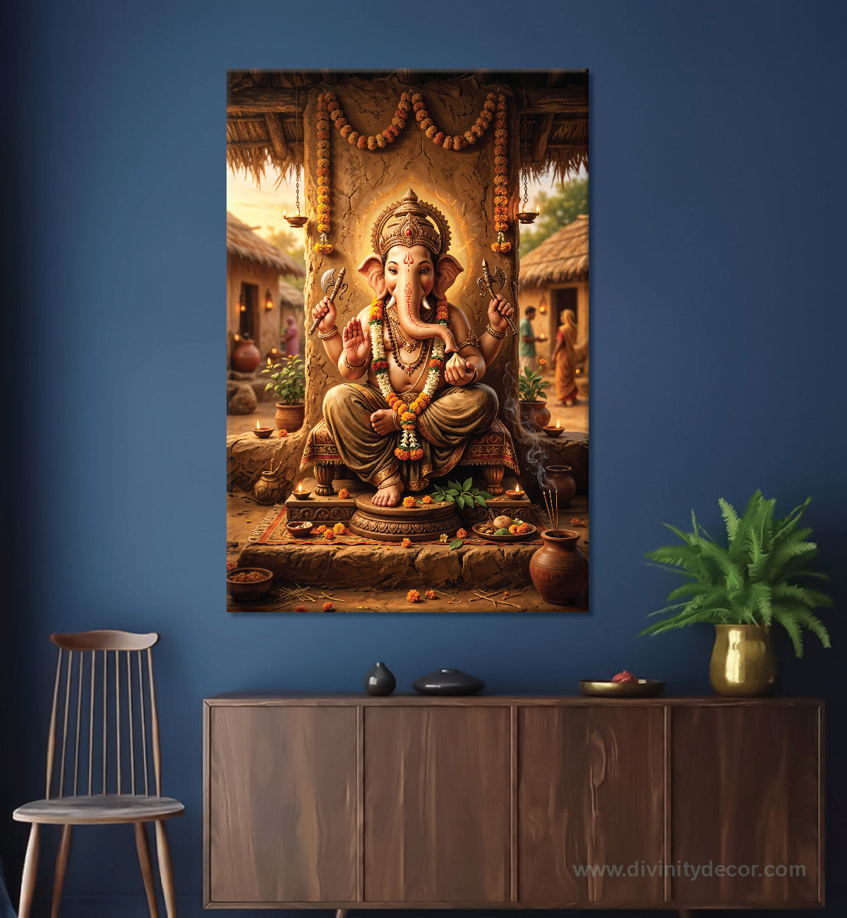 Ganesha Painting Canvas Painting – Ganesh Ji Spiritual Wall Art 1