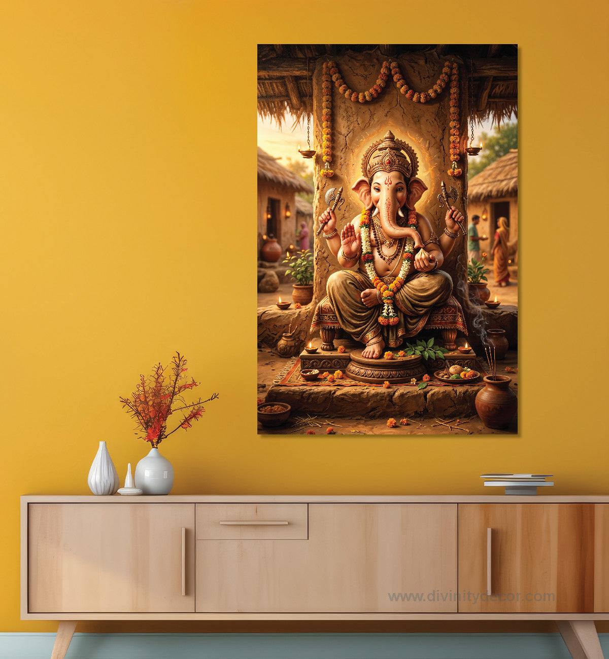 Ganesha Painting Canvas Painting – Ganesh Ji Spiritual Wall Art 1