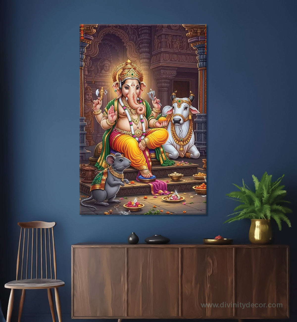 Ganpati Bappa Spiritual Wall Art Canvas Print 2