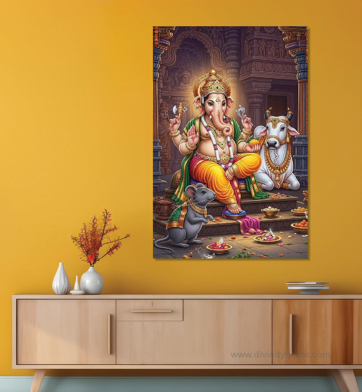 Ganpati Bappa Spiritual Wall Art Canvas Print 2