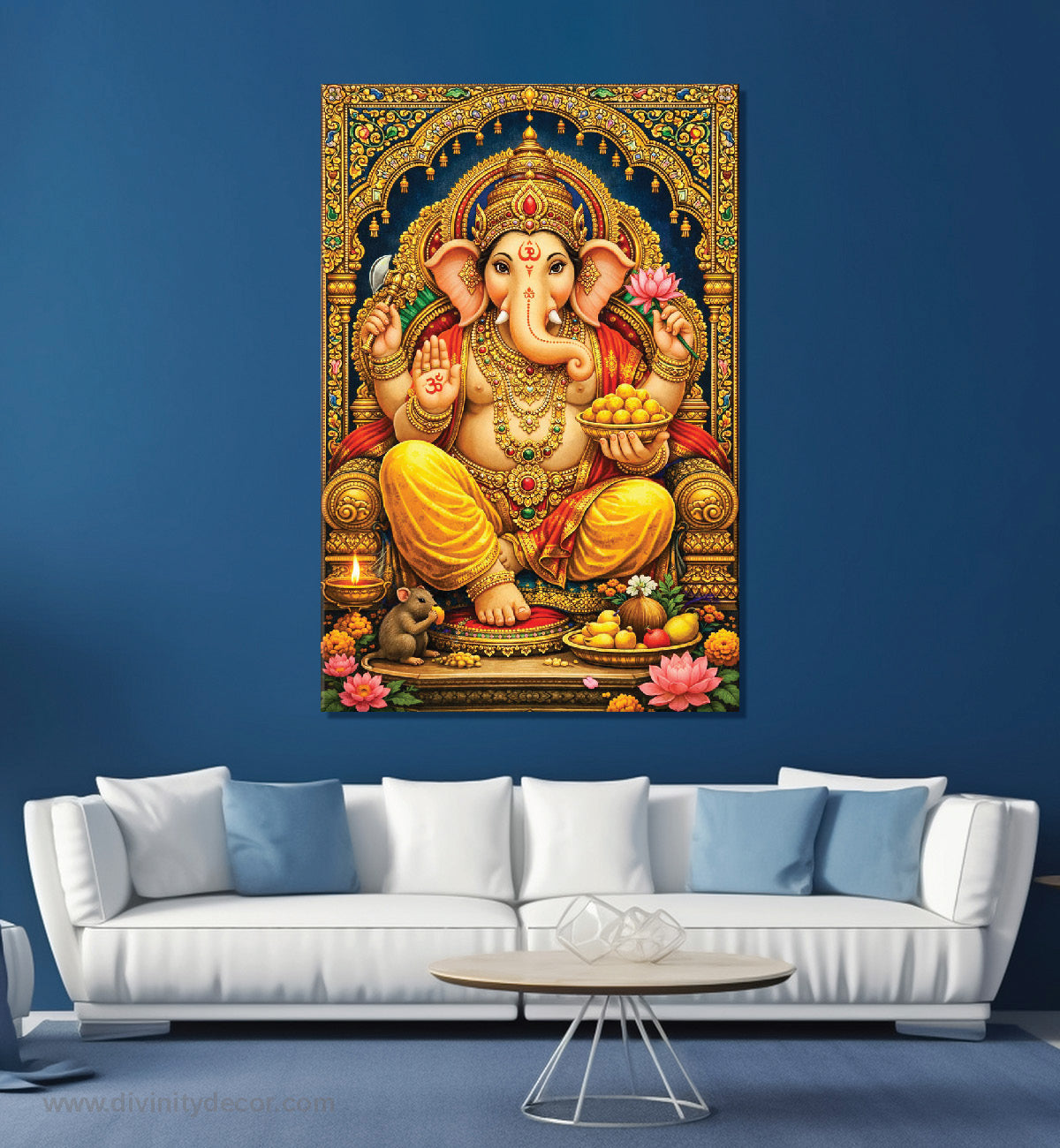 Ganesh Ji Premium Devotional Canvas Artwork 4
