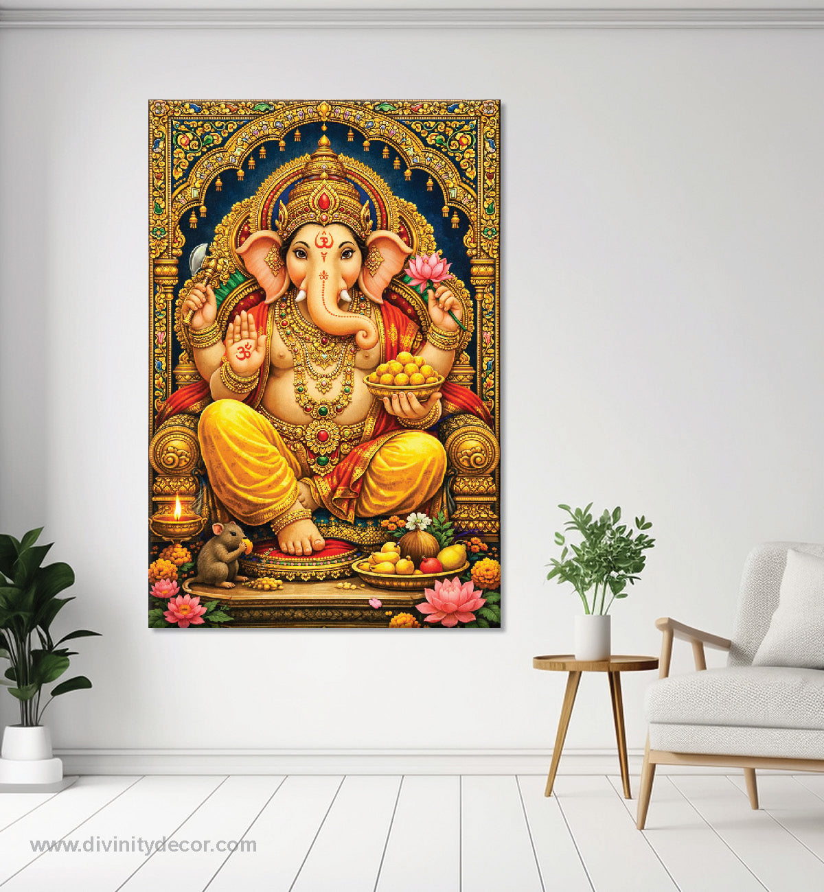 Ganesh Ji Premium Devotional Canvas Artwork 4