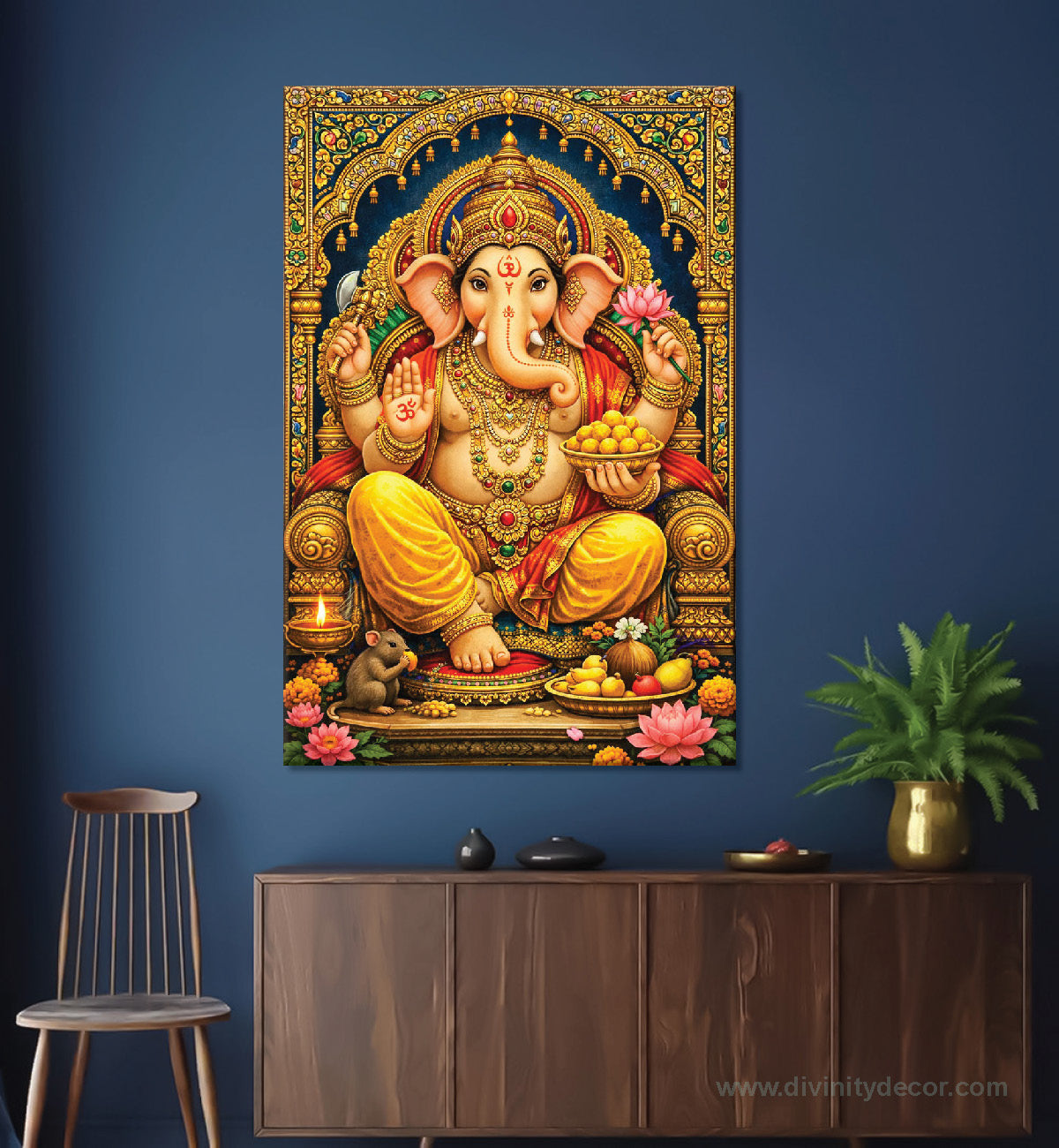 Ganesh Ji Premium Devotional Canvas Artwork 4