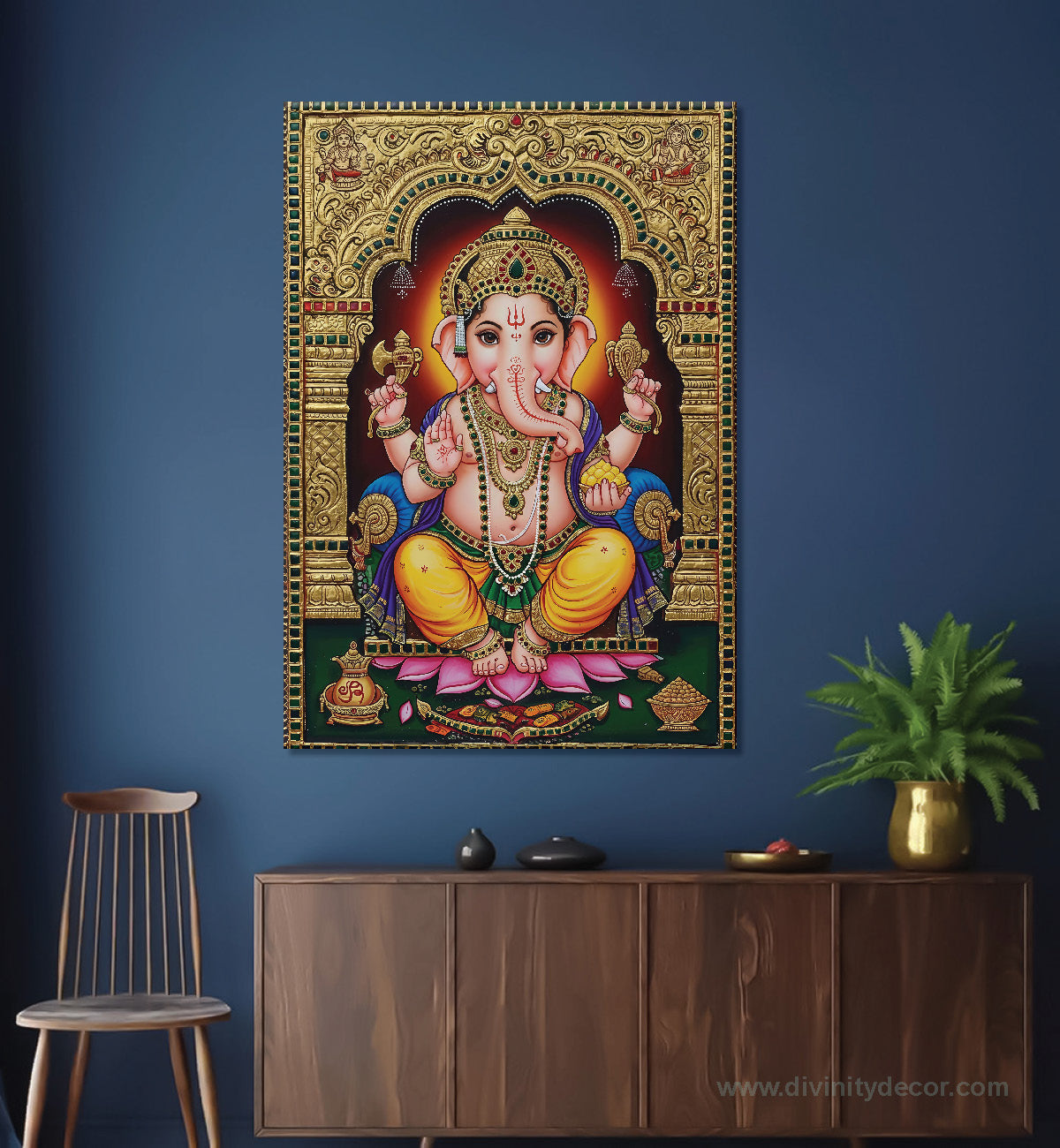 Ganesh Ji Sacred Canvas Print for Pooja Room 7
