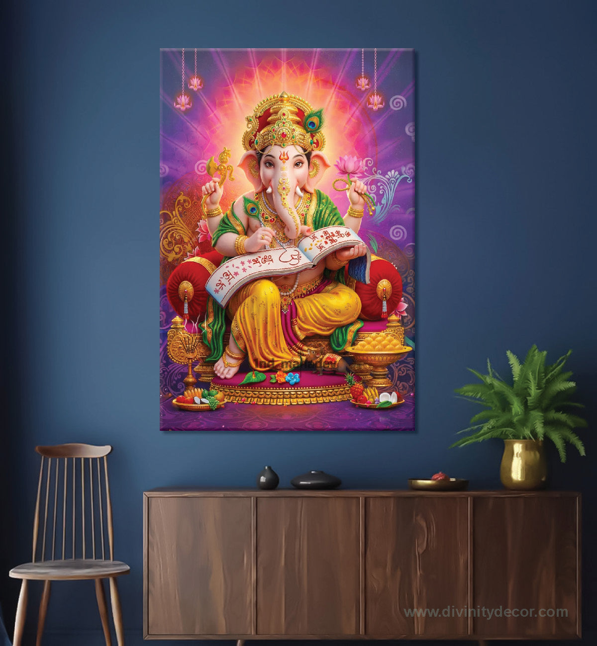 Lord Ganesha Premium Canvas Print for Bedroom 11