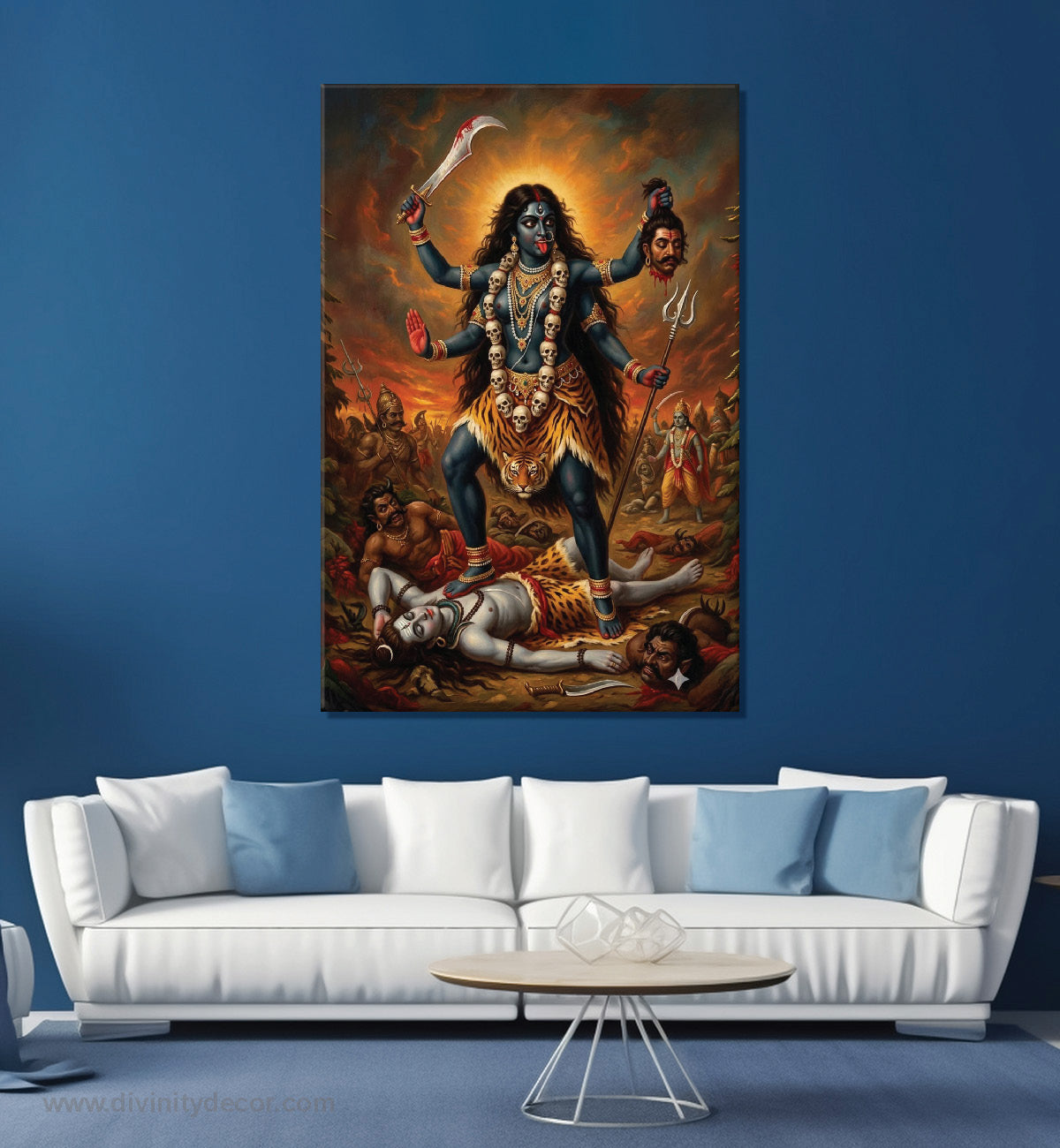 Maa Kali Canvas Painting – Fierce Goddess Wall Art for Protection 1