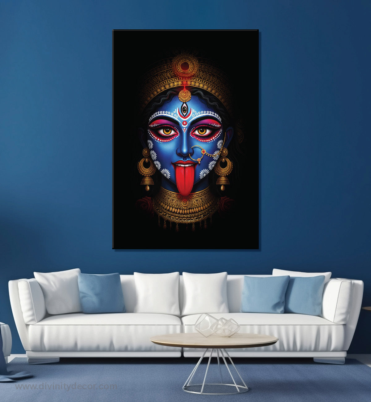 Maa Kali Religious Wall Painting for Temple Decor 3