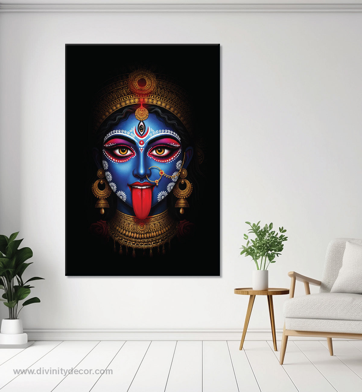 Maa Kali Religious Wall Painting for Temple Decor 3