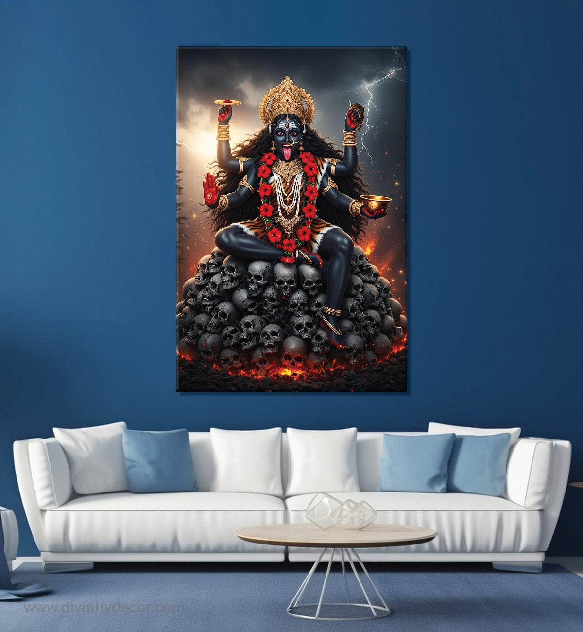 Maa Kali Premium Devotional Canvas Wall Artwork 4
