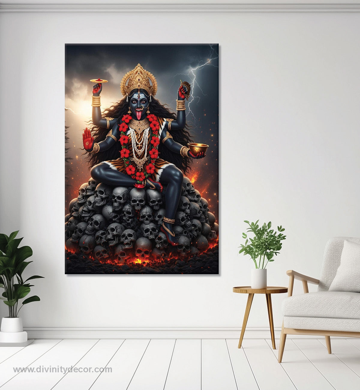 Maa Kali Premium Devotional Canvas Wall Artwork 4