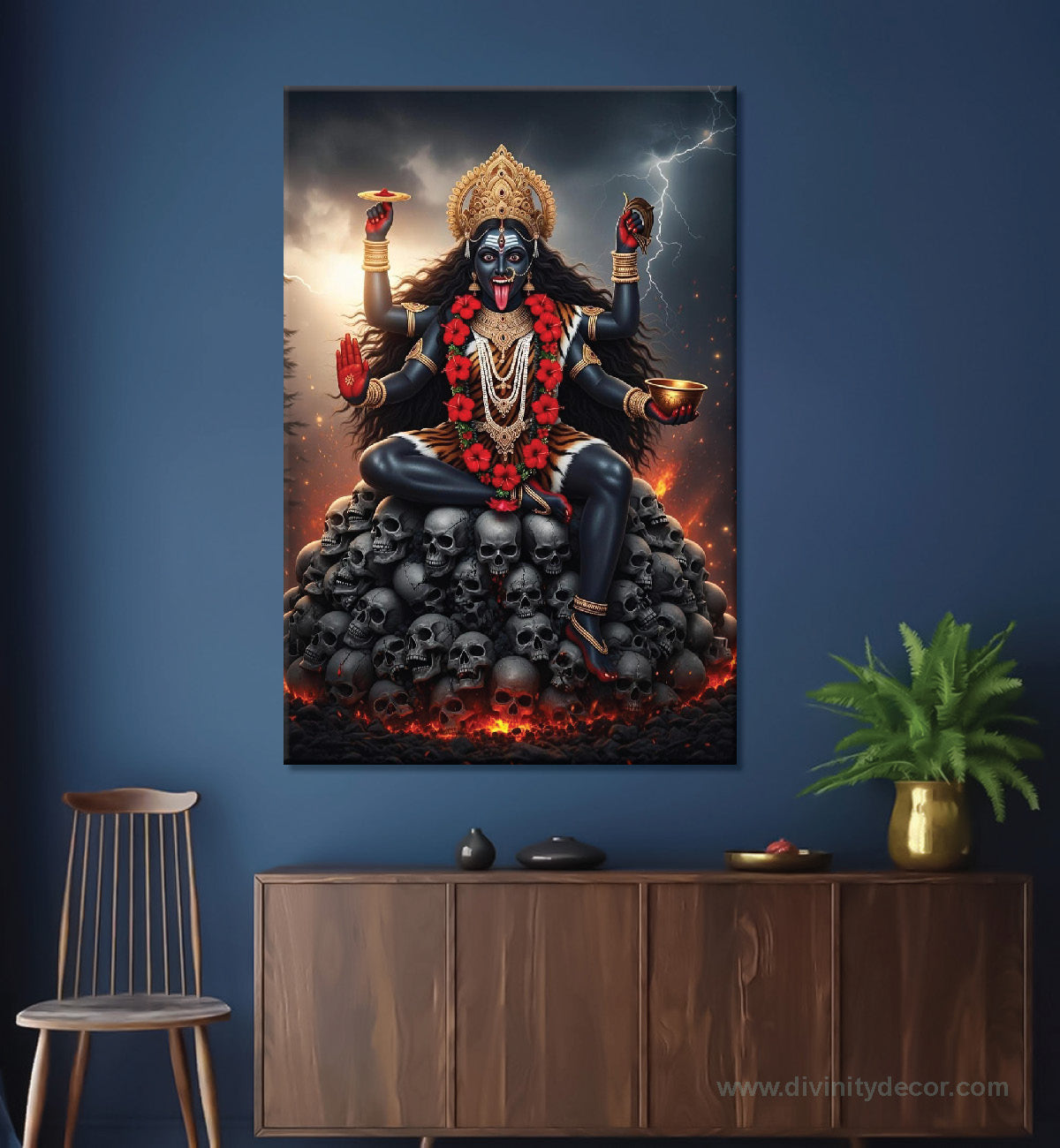 Maa Kali Premium Devotional Canvas Wall Artwork 4