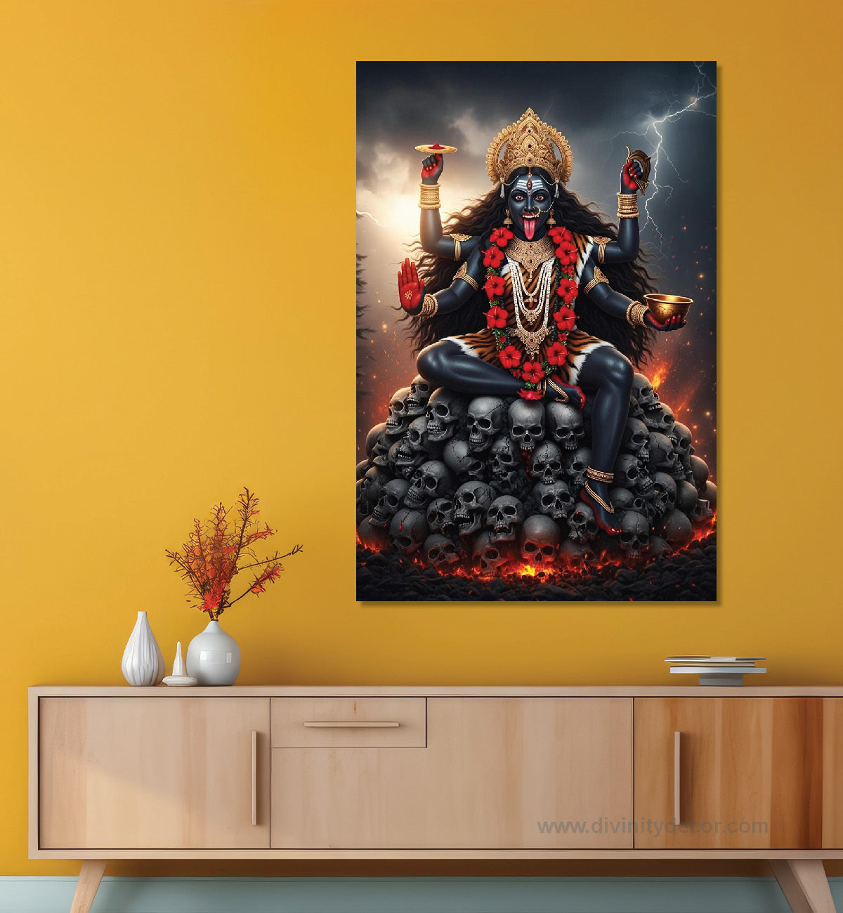 Maa Kali Premium Devotional Canvas Wall Artwork 4
