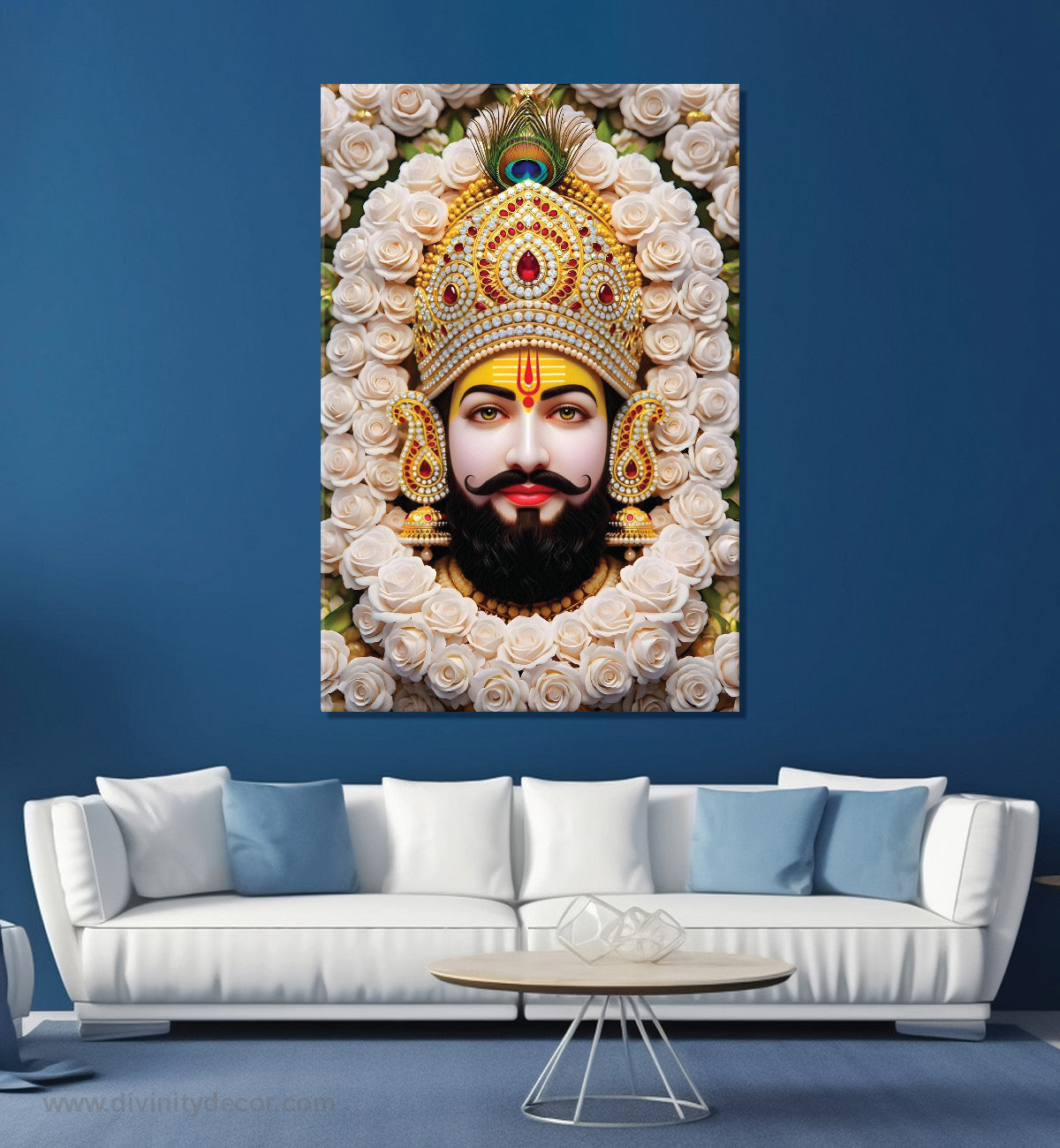 Khatu Shyam Baba Canvas Painting – Devotional Wall Art for Home 1
