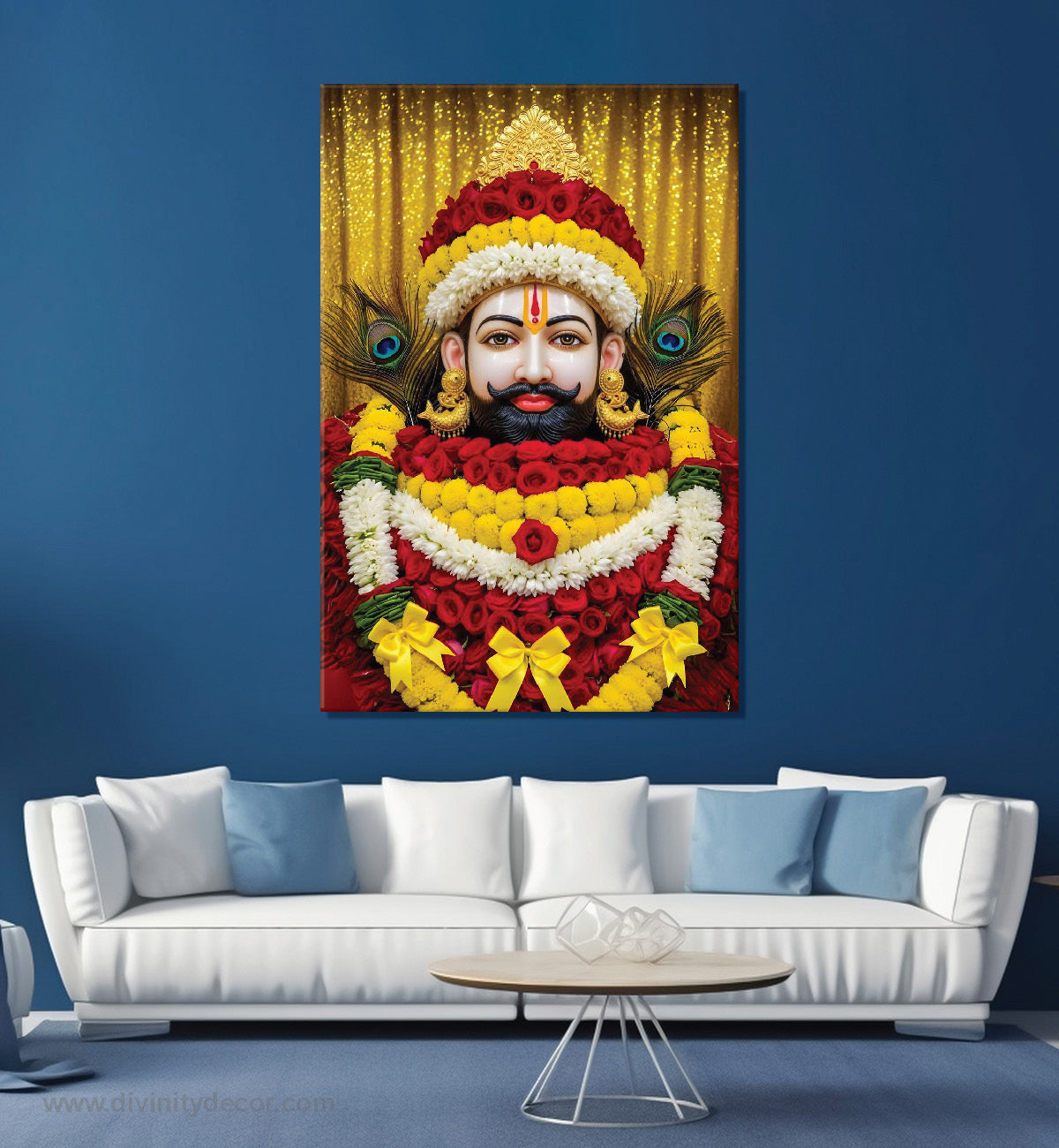Khatu Shyam Baba Religious Wall Painting for Temple Decor 3