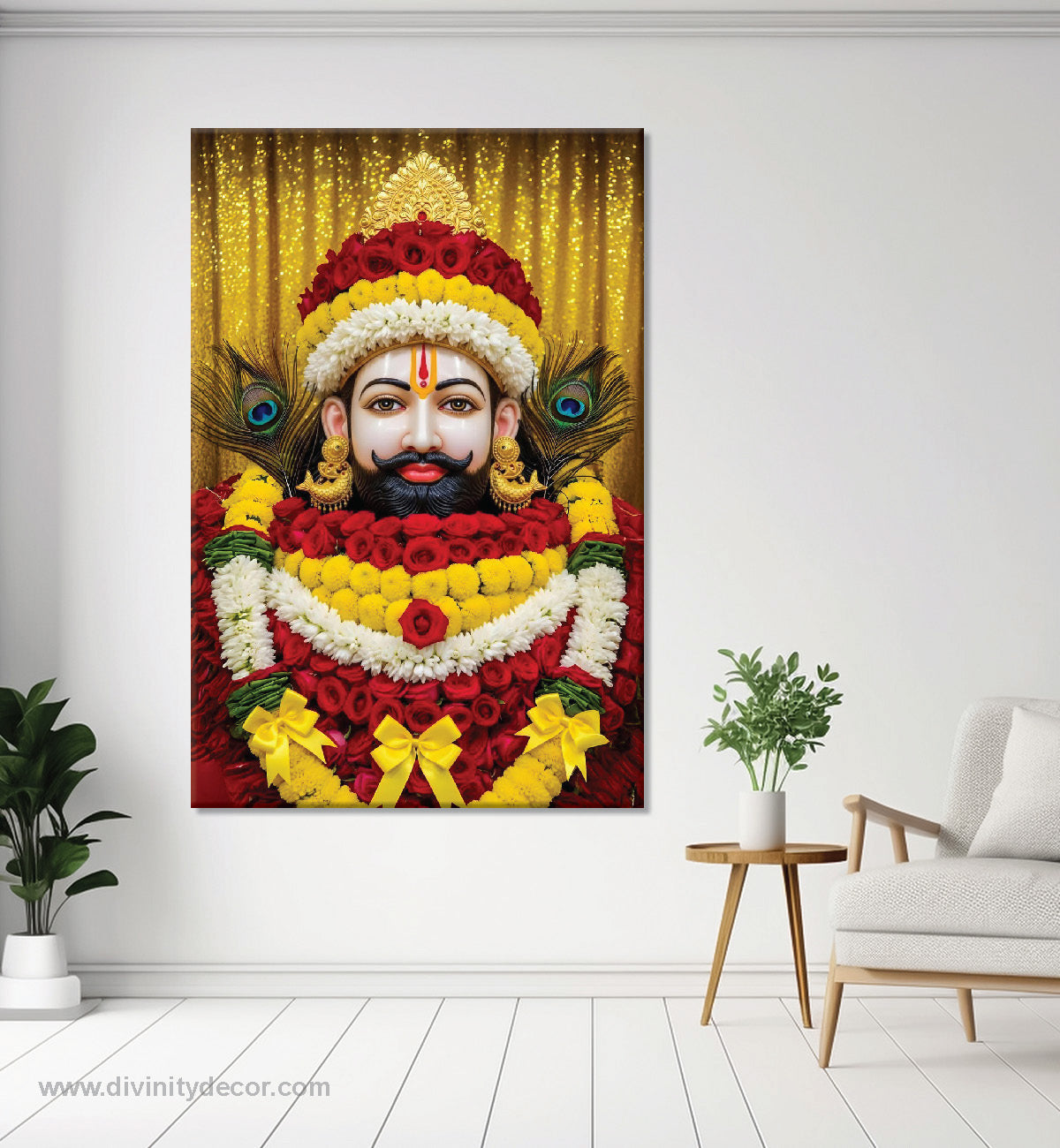 Khatu Shyam Baba Religious Wall Painting for Temple Decor 3