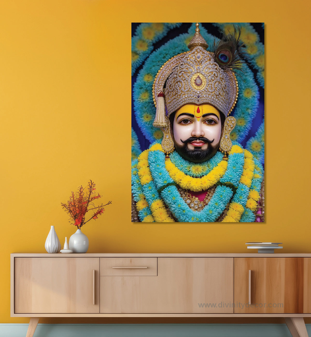 Khatu Shyam Ji Elegant Religious Wall Artwork 9